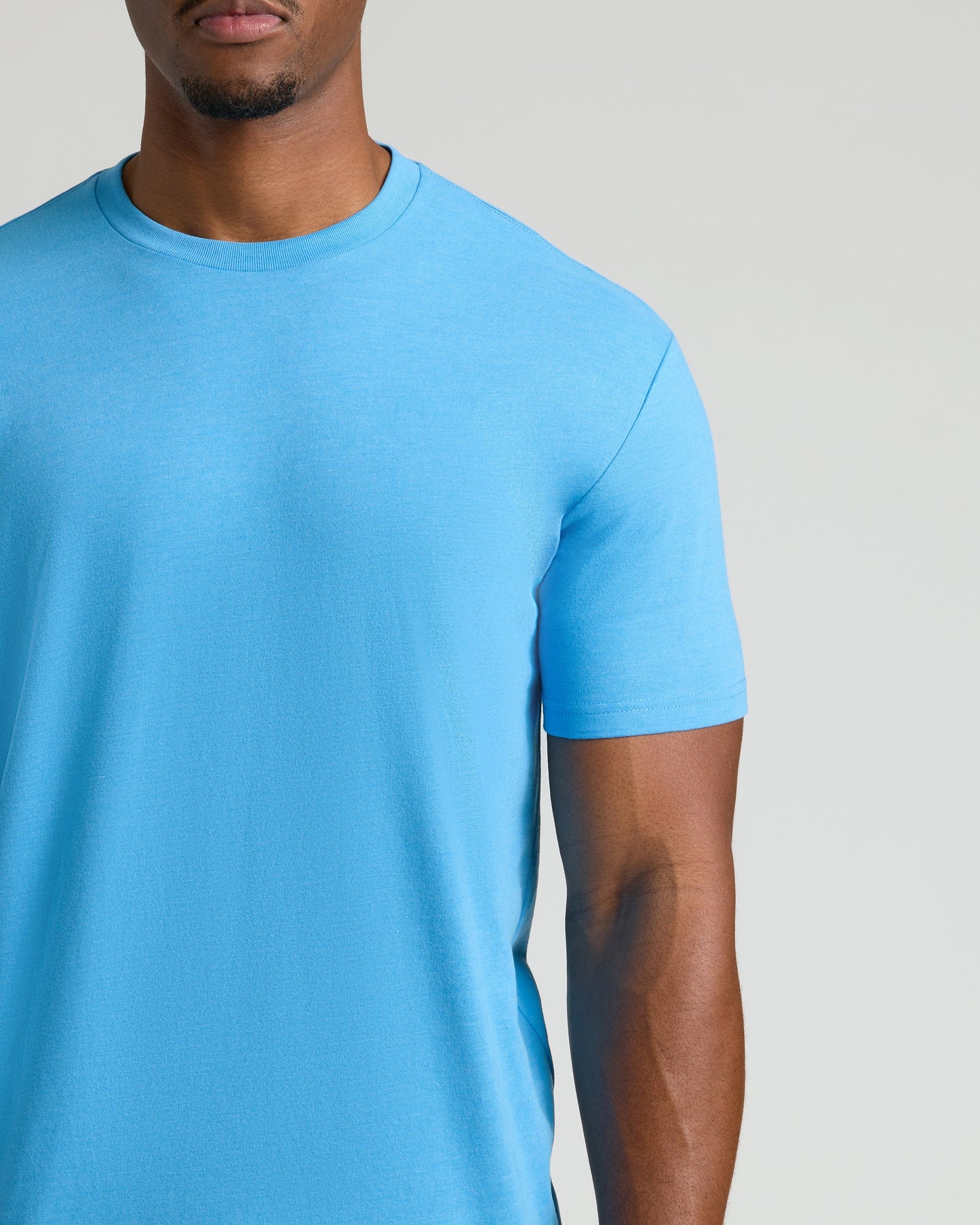Dark Heather Bahama Blue Tall Straight Hem Crew Neck T-Shirt
