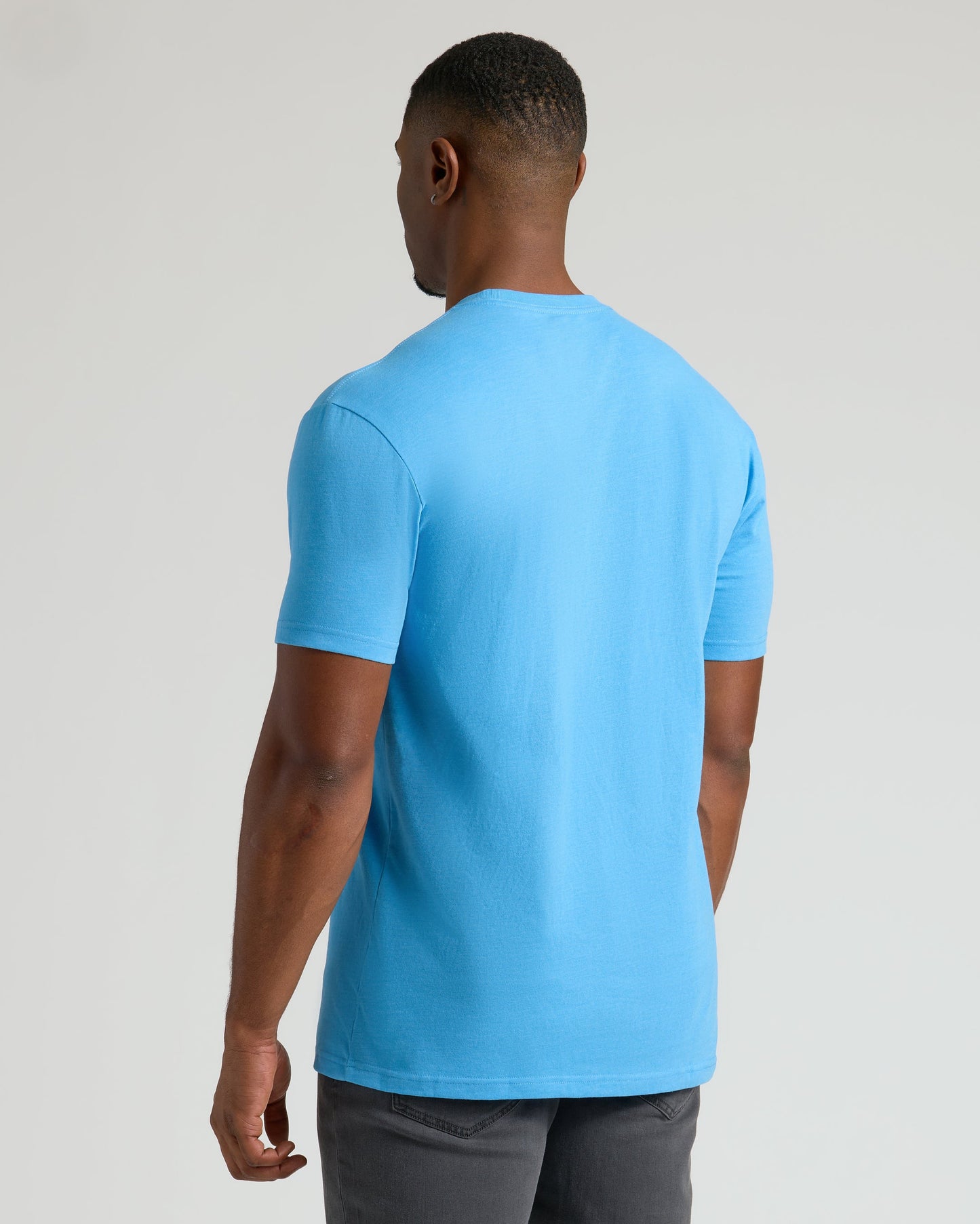Dark Heather Bahama Blue Tall Straight Hem Crew Neck T-Shirt
