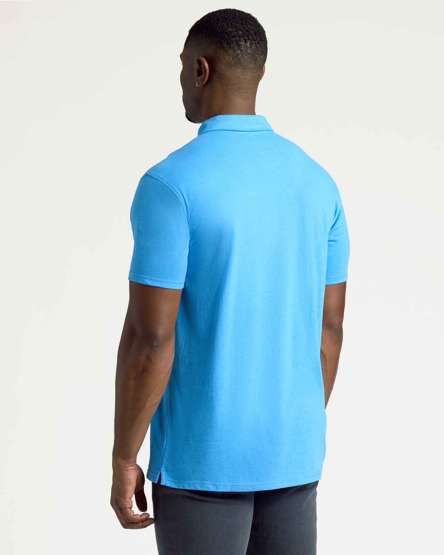 Dark Heather Bahama Blue Short Sleeve Tall Polo