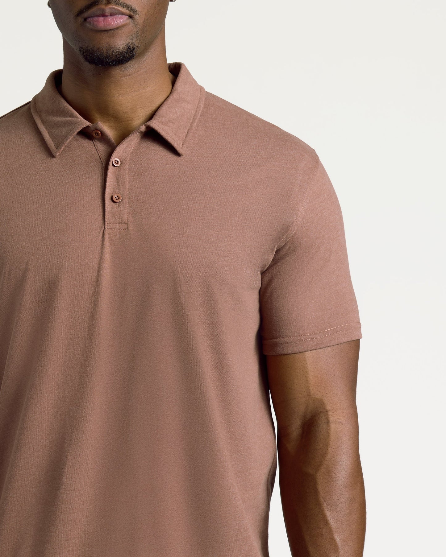 Dark Heather Sepia Short Sleeve Tall Polo