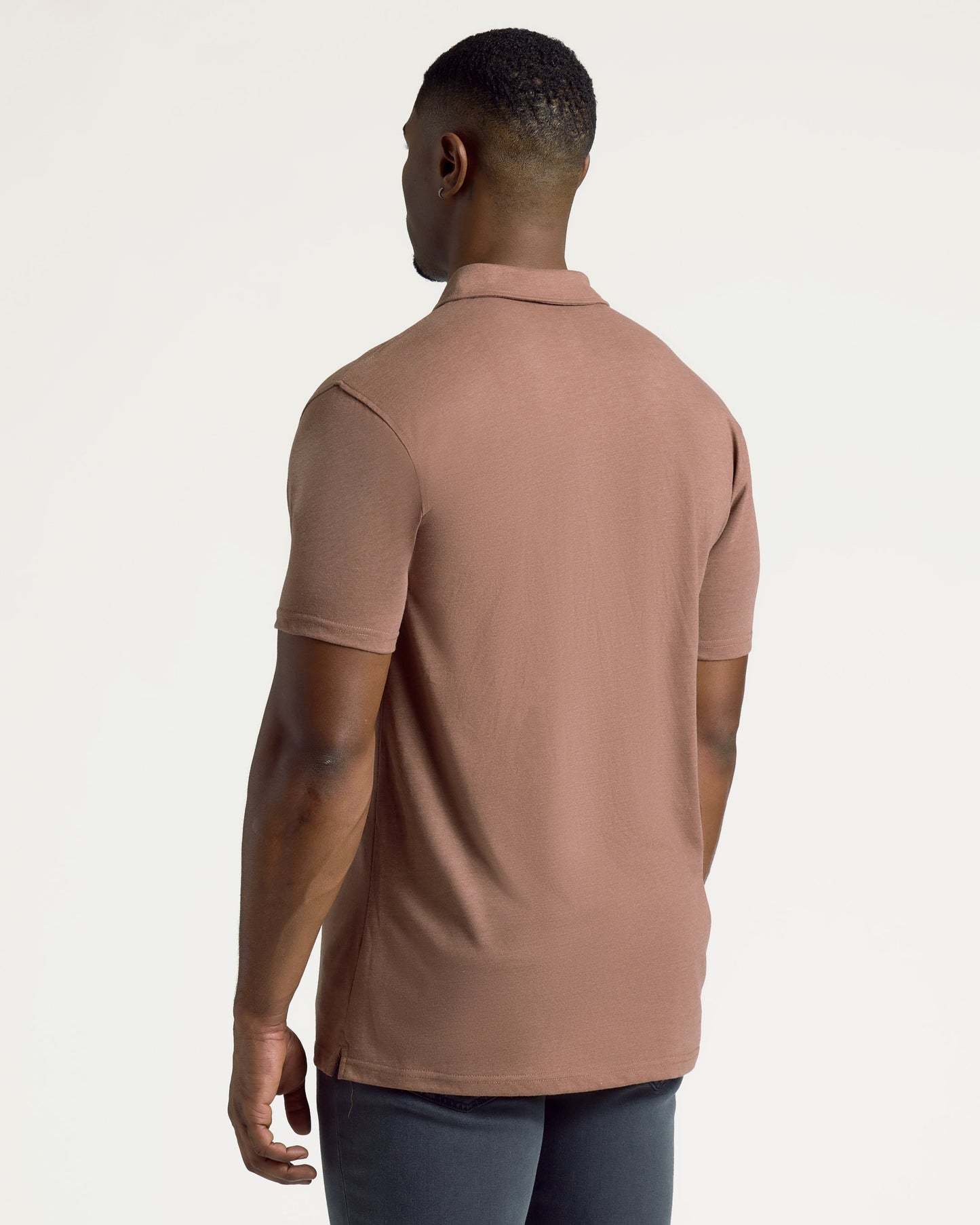 Dark Heather Sepia Short Sleeve Tall Polo
