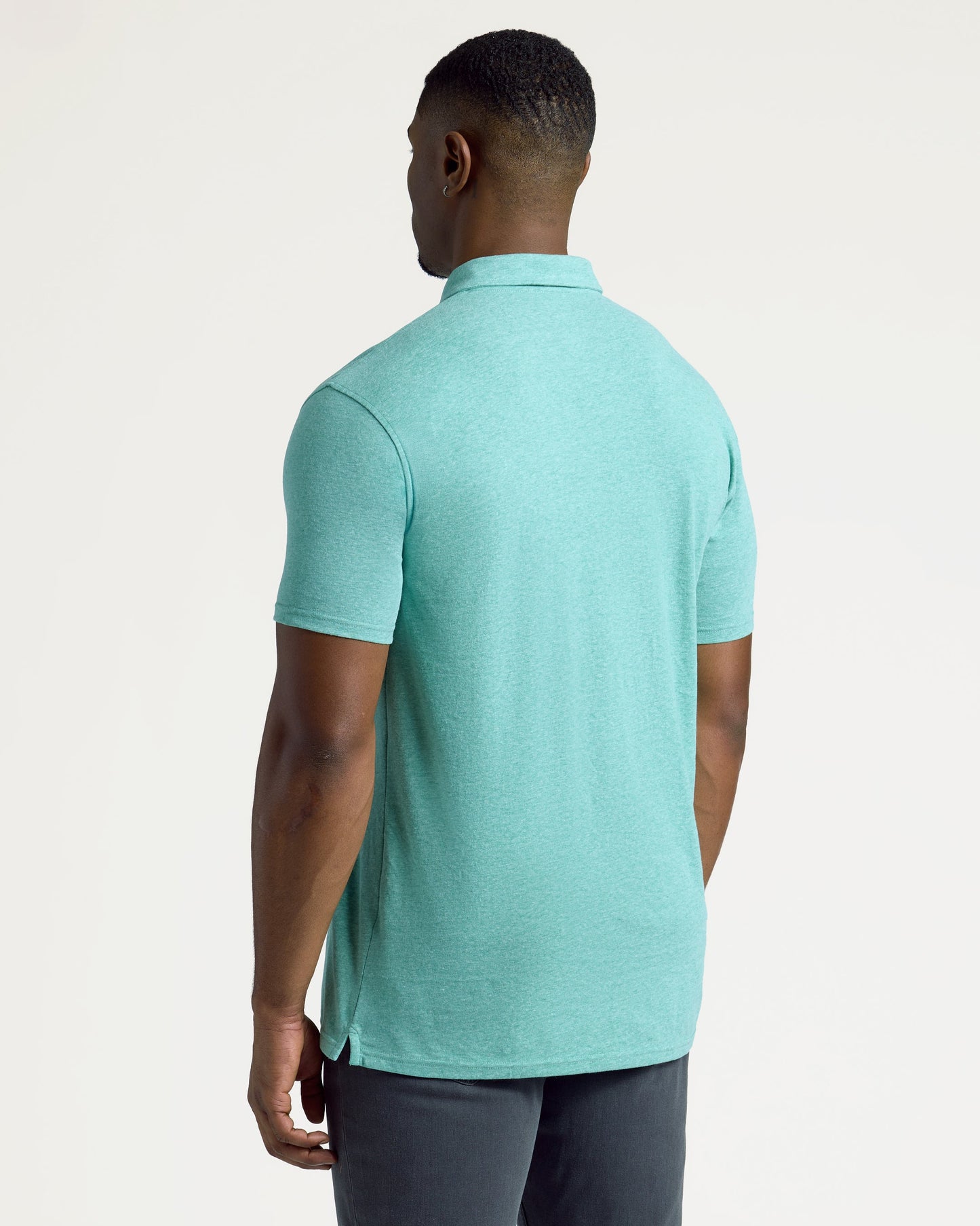 Light Heather Greenery Short Sleeve Tall Polo