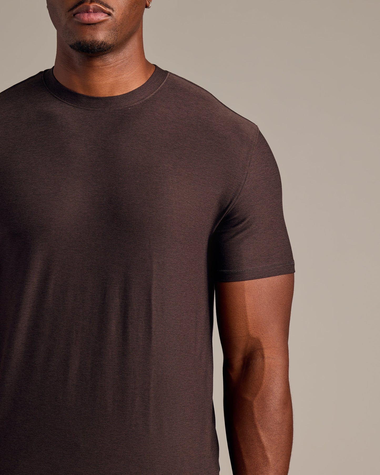 Dark Heather Cocoa Tall Active Crew Neck 2.0