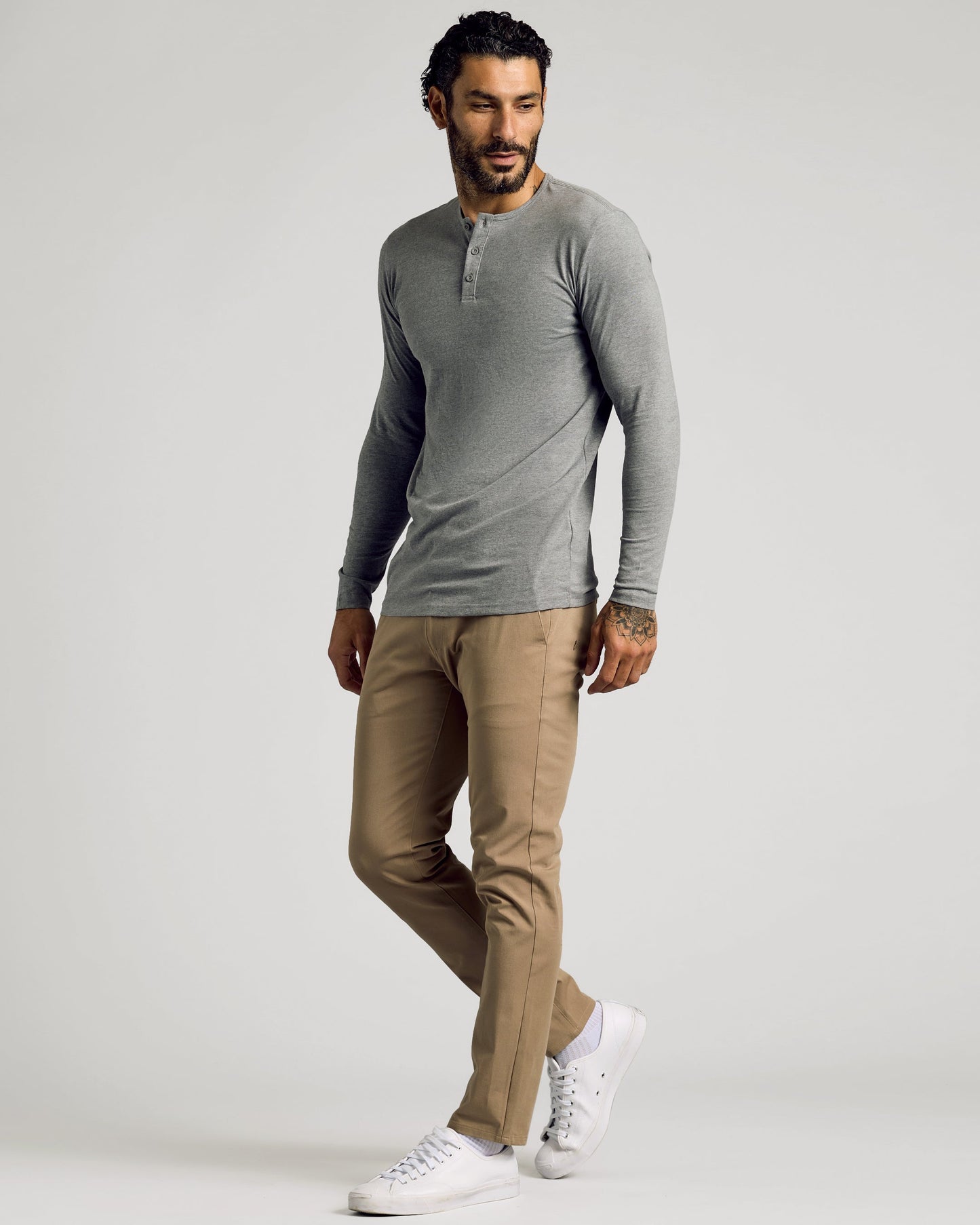 Heather Gray Tall Classic Long Sleeve Henley