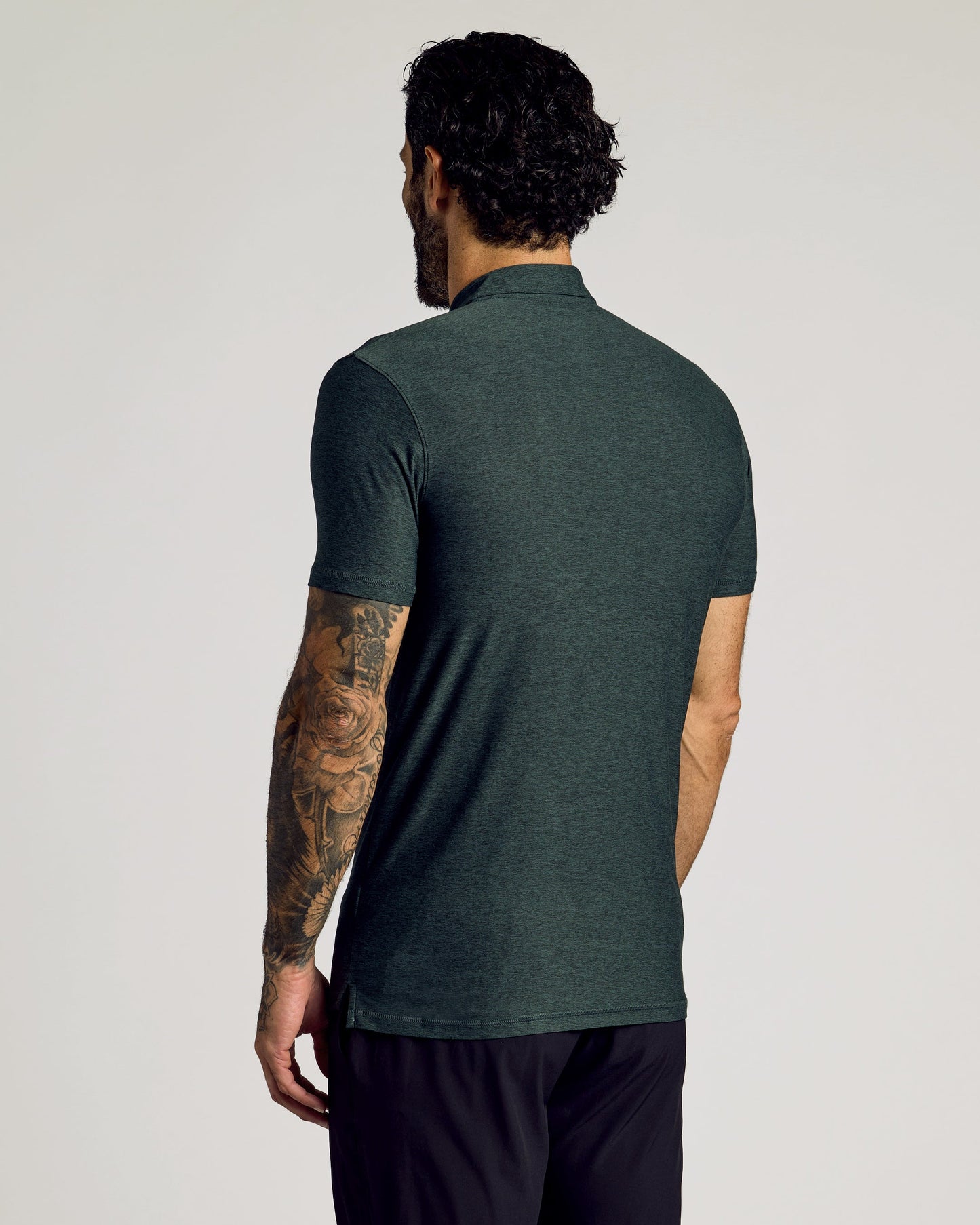 Dark Heather Forest Short Sleeve Tall Active Polo