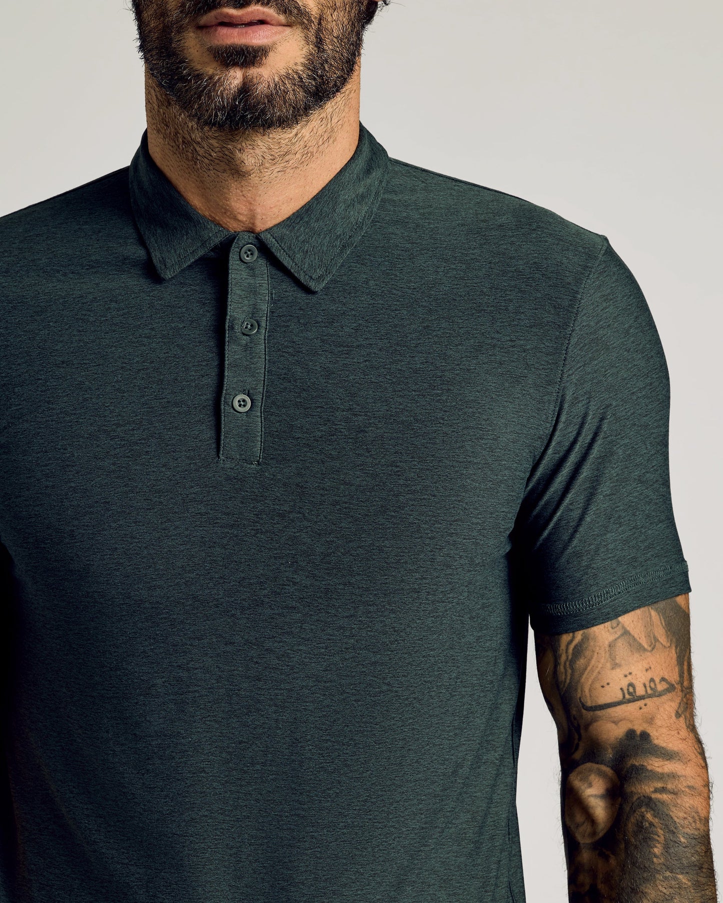 Dark Heather Forest Short Sleeve Tall Active Polo