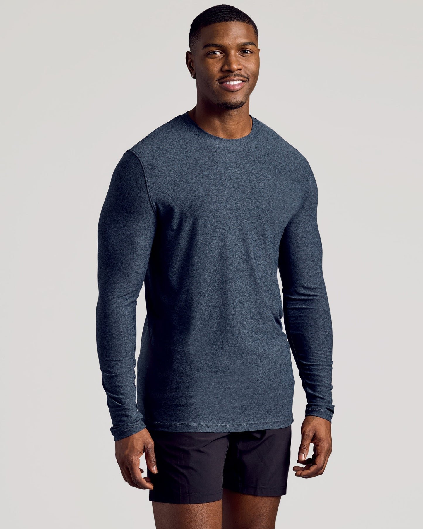 Dark Heather Fiord Long Sleeve Tall Active Crew