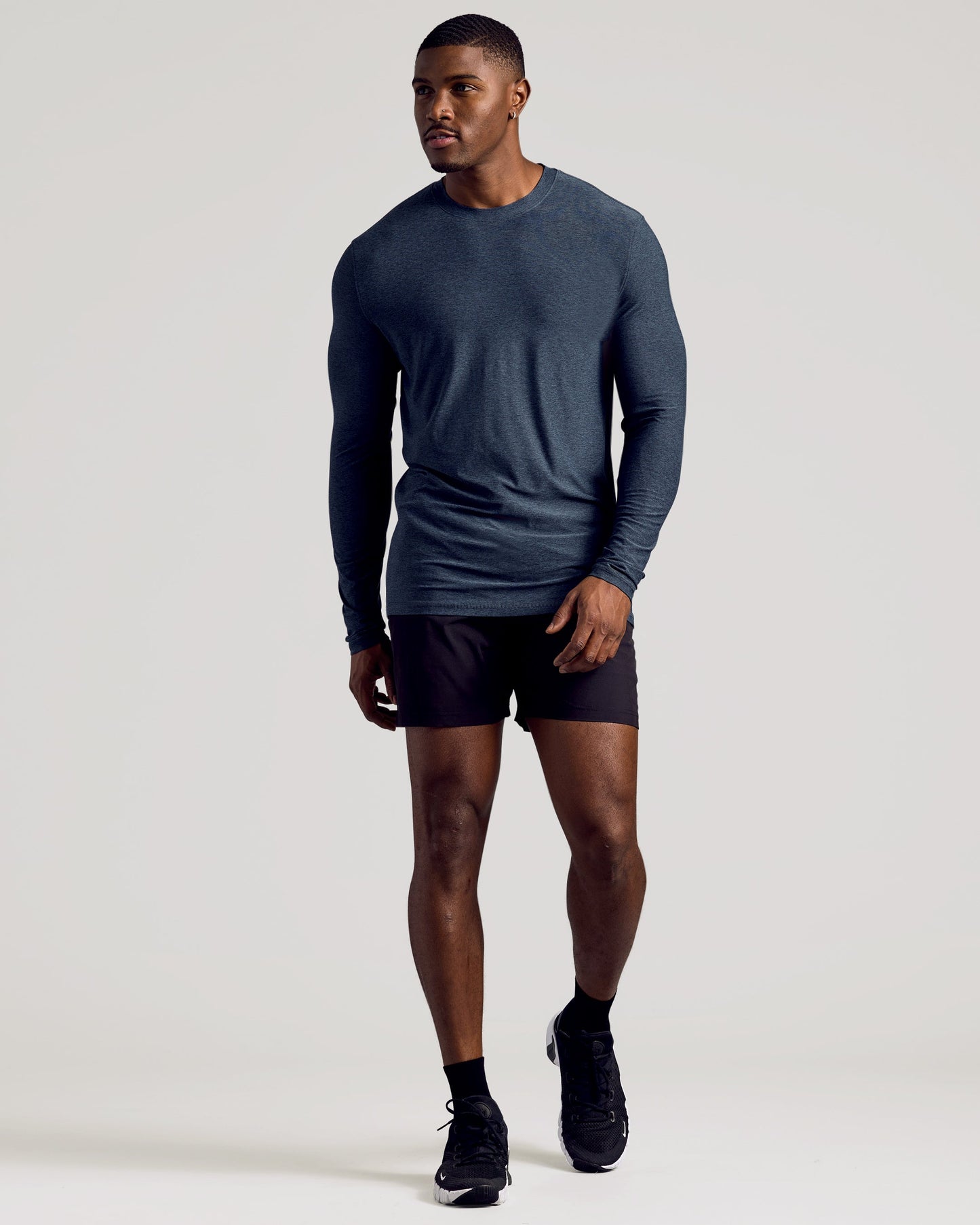 Dark Heather Fiord Long Sleeve Tall Active Crew