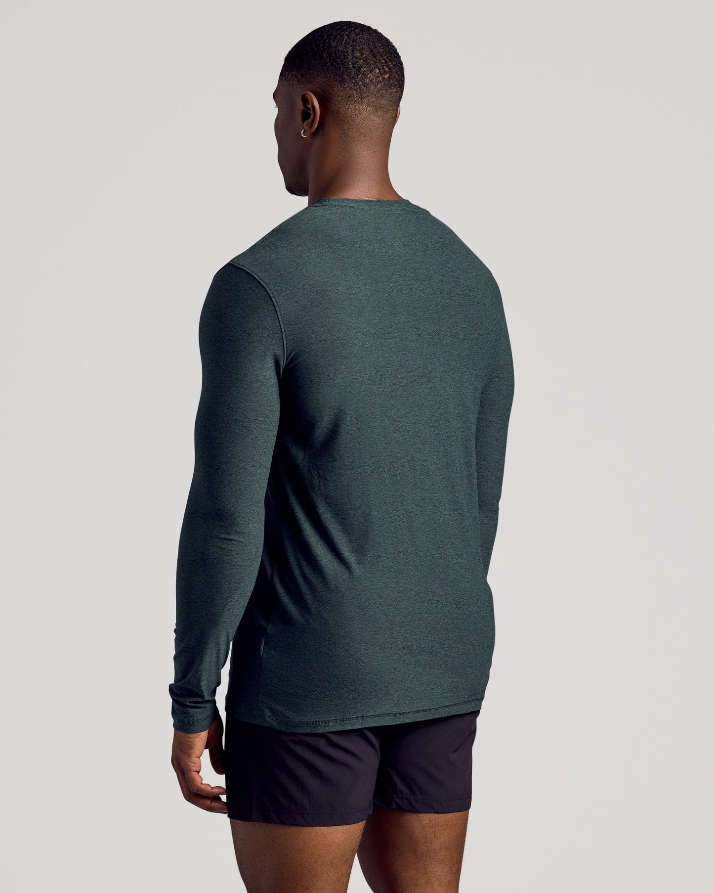 Dark Heather Forest Long Sleeve Tall Active Crew