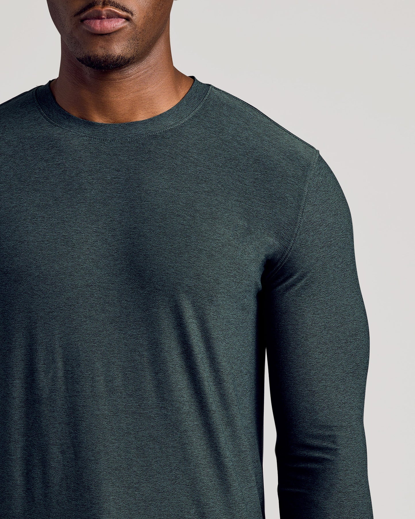 Dark Heather Forest Long Sleeve Tall Active Crew