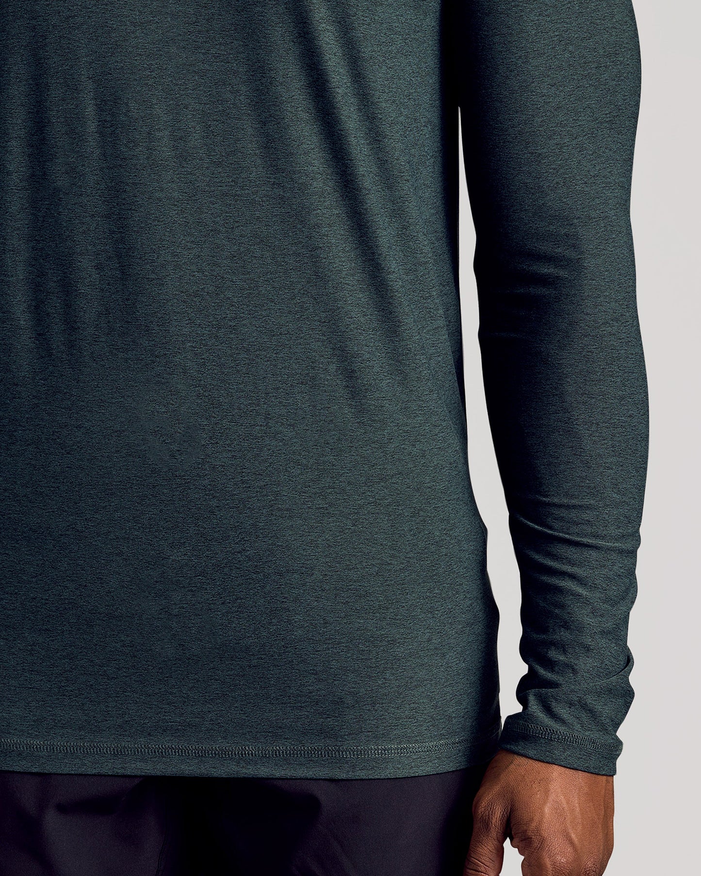 Dark Heather Forest Long Sleeve Tall Active Crew
