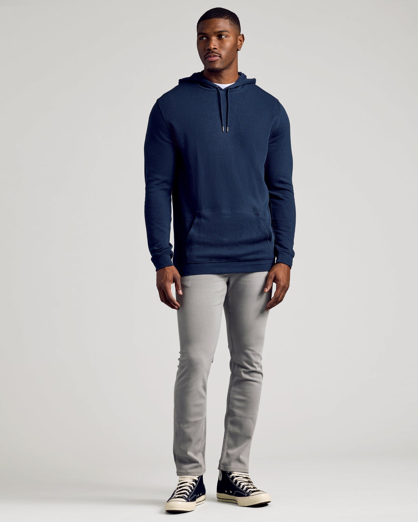 Navy Tall Waffle Hoodie