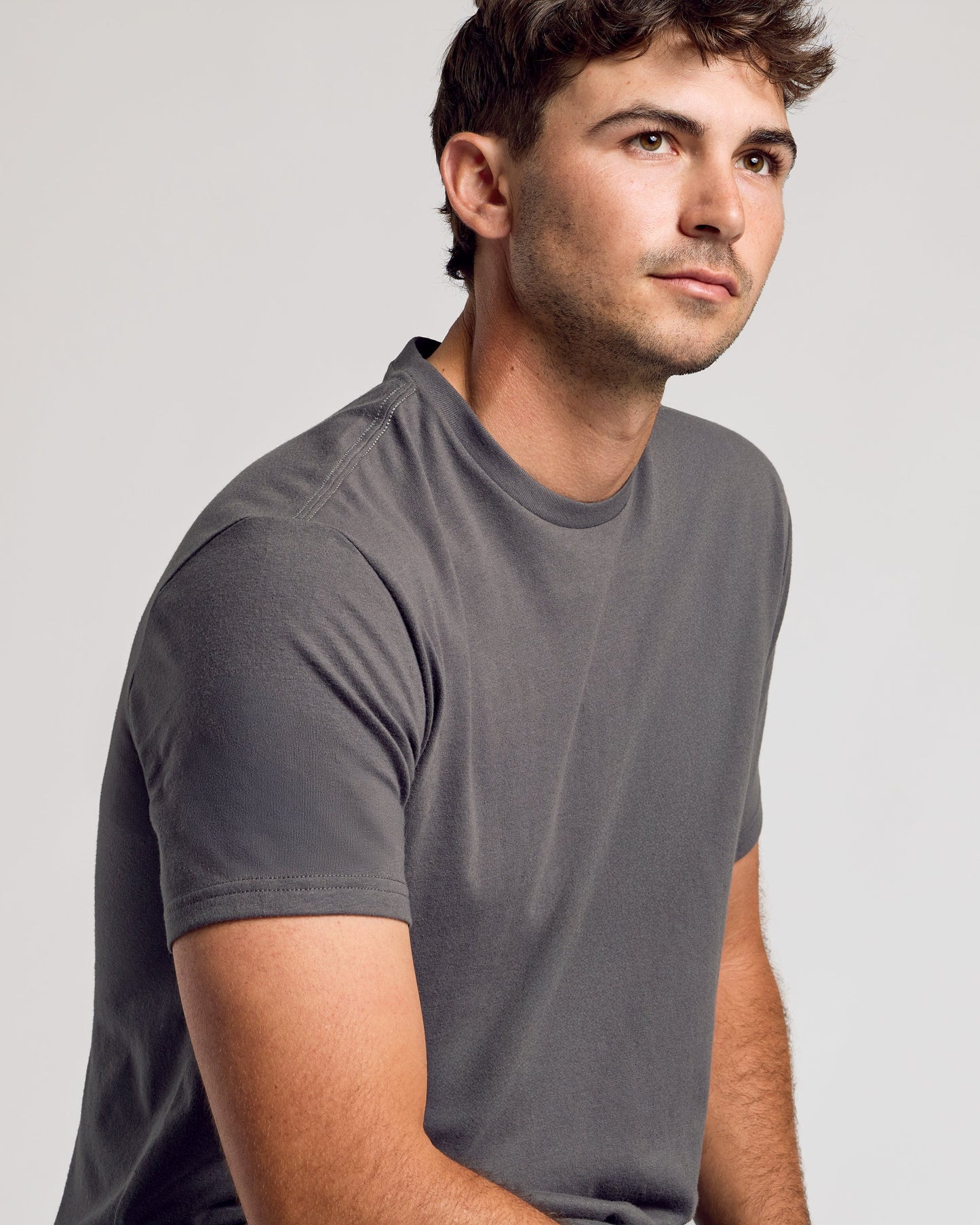 Carbon Short Sleeve Tall Curved Hem Crew