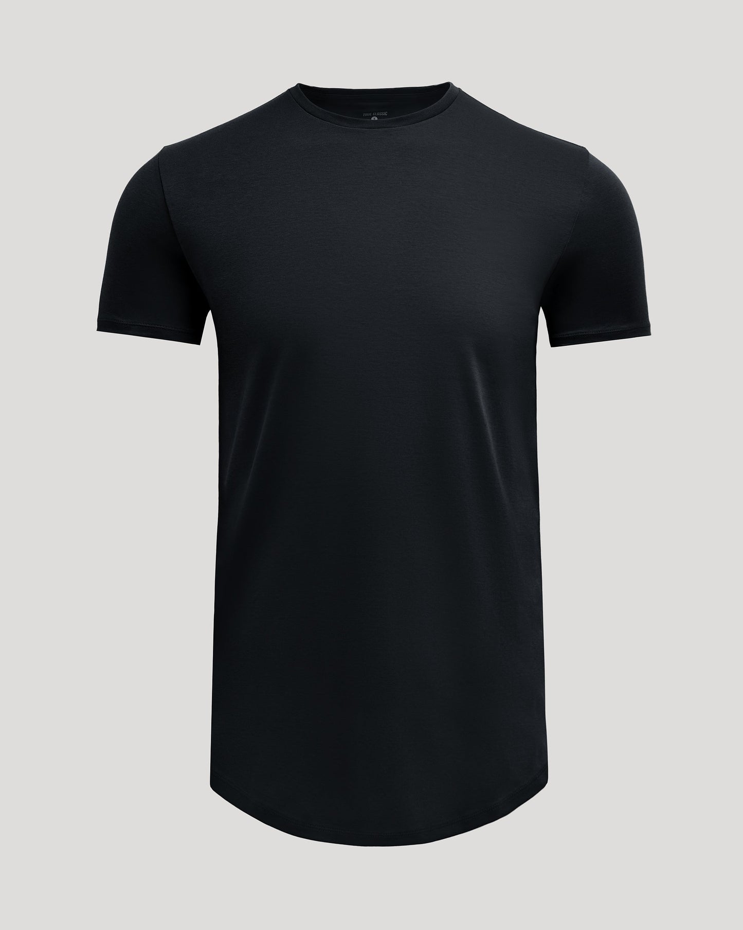 Black Tall Pima Crew Curved Hem