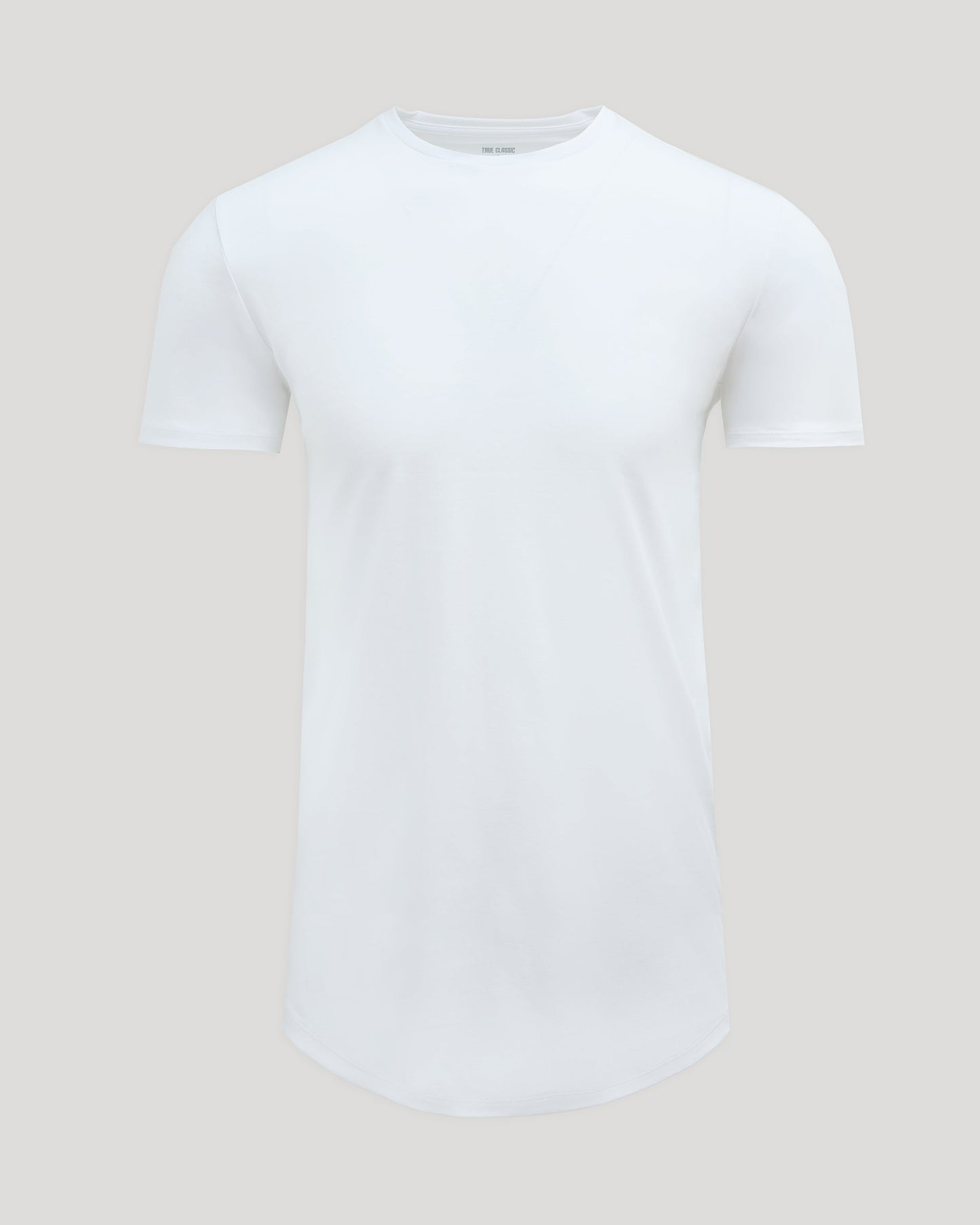 White Tall Pima Crew Curved Hem