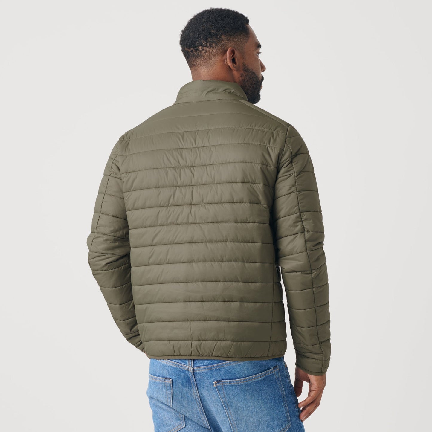 Military Green Quilted Puffer Jacket