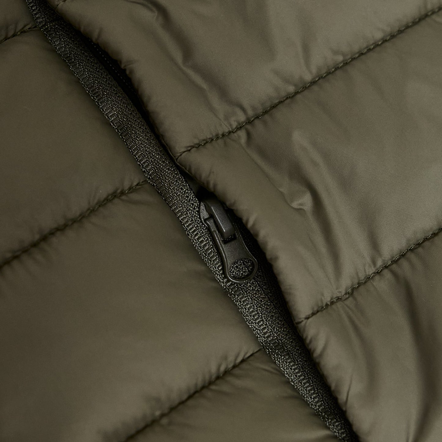 Military Green Quilted Puffer Jacket