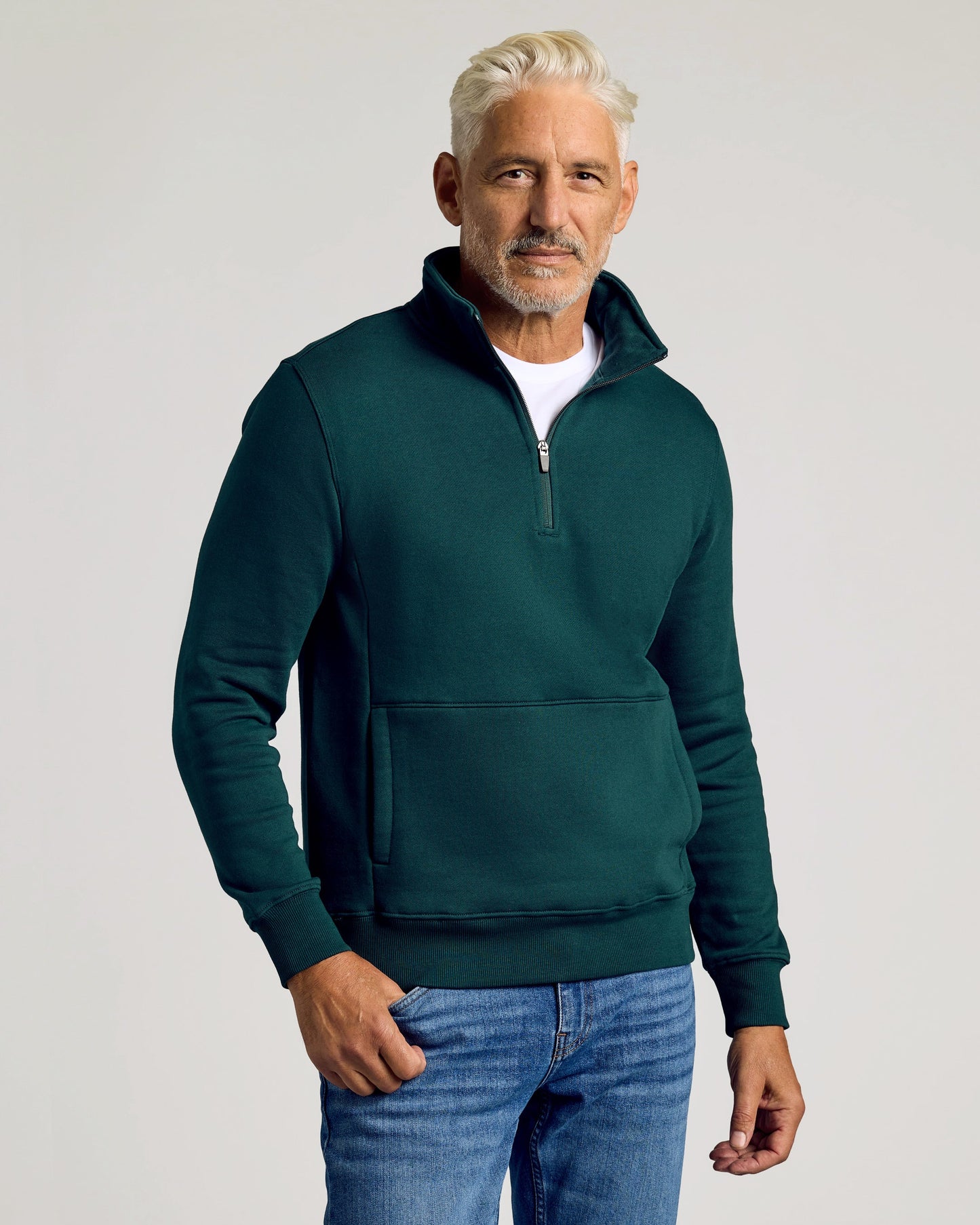 Emerald Half Zip Fleece Sweatshirt