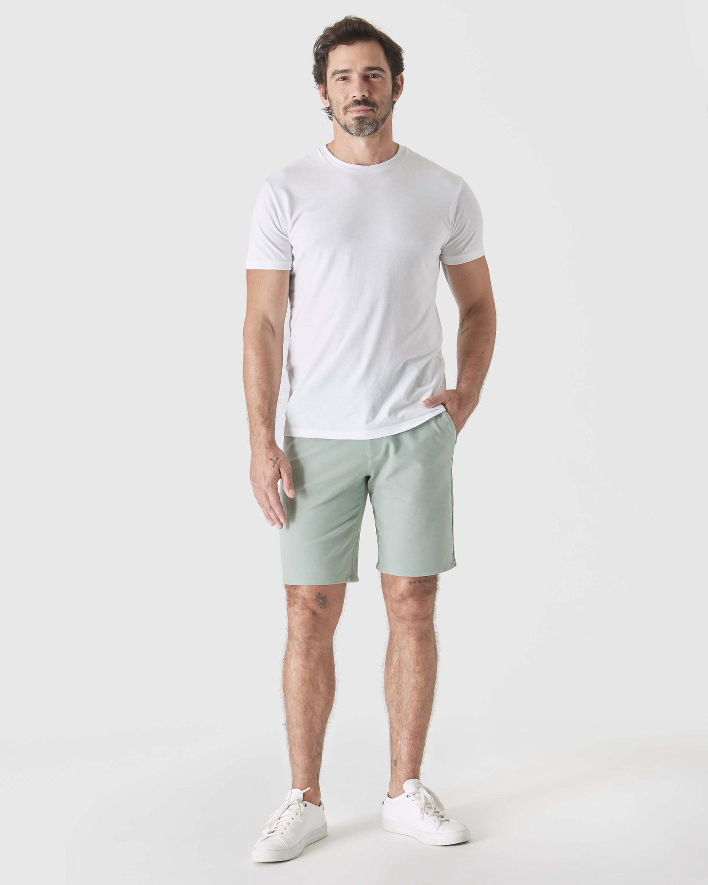 9" Slate Green Comfort Knit Chino Shorts