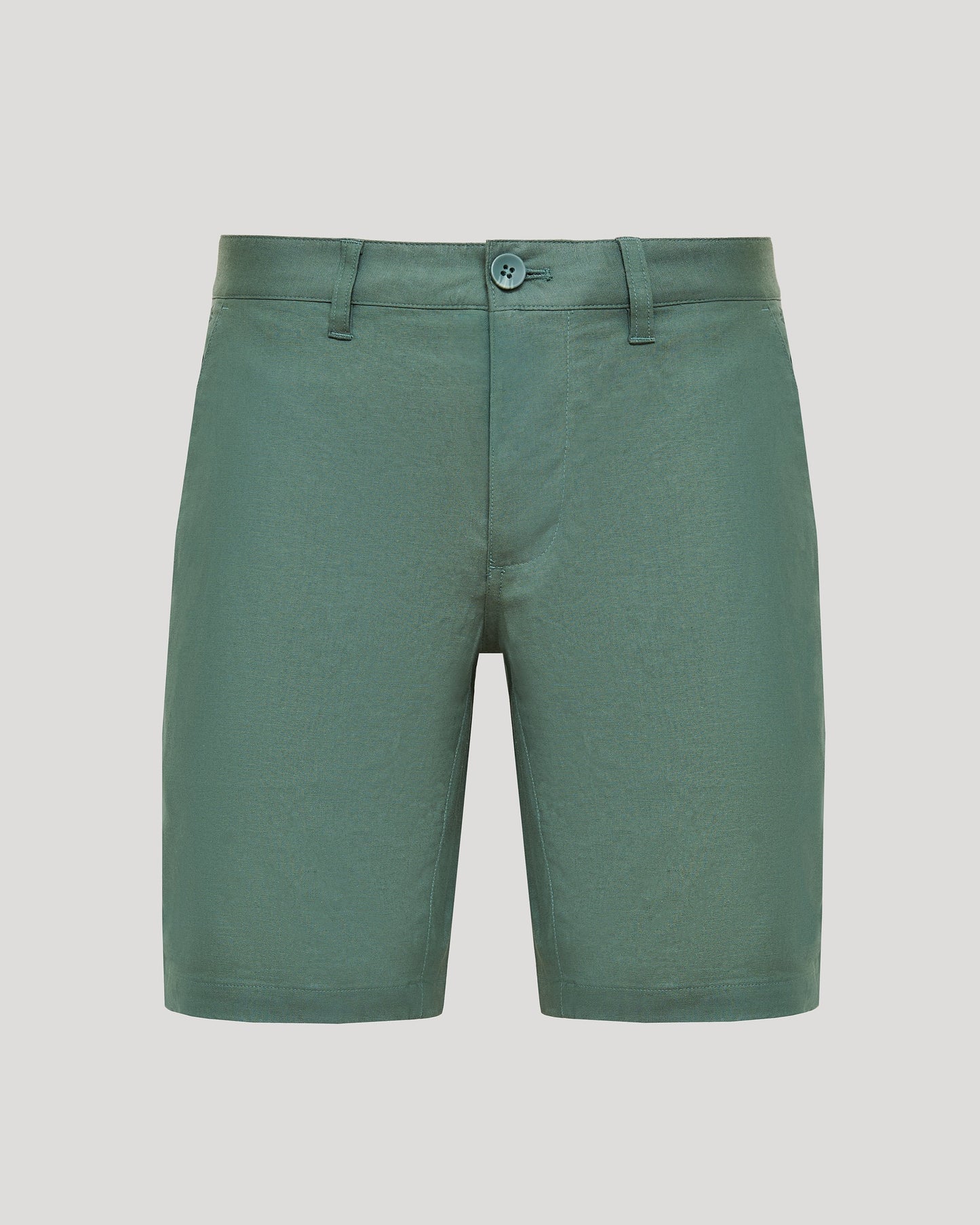 9" Moss Linen Shorts