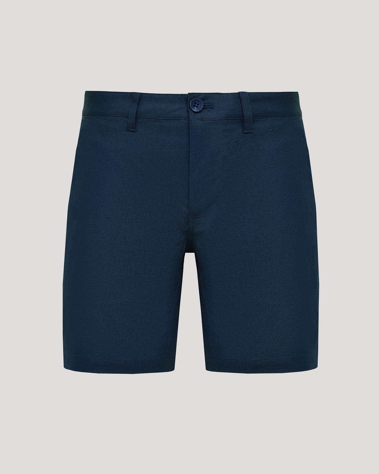 7" Navy Linen Shorts