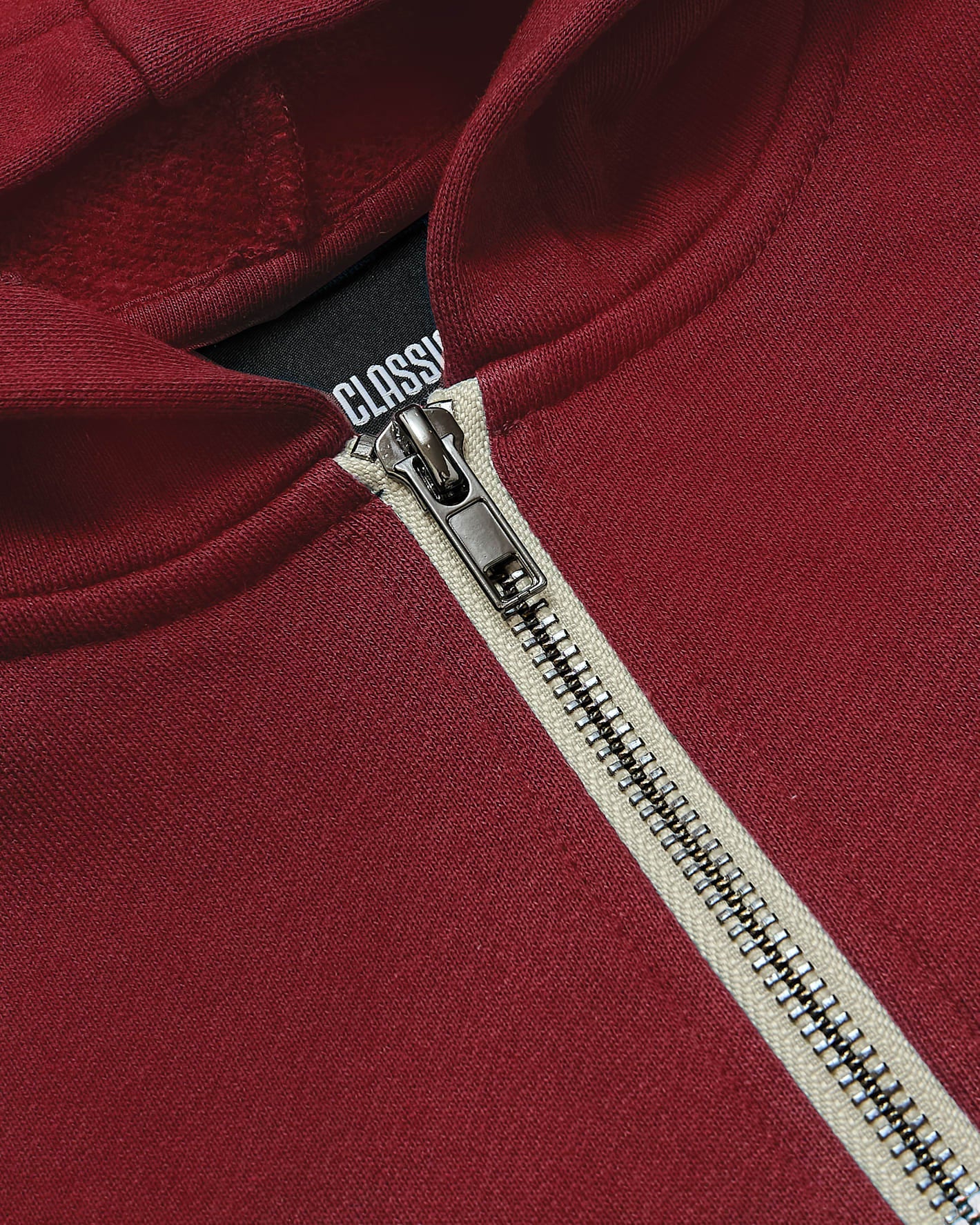 Boys' Dark Maroon Fleece Full Zip Hoodie
