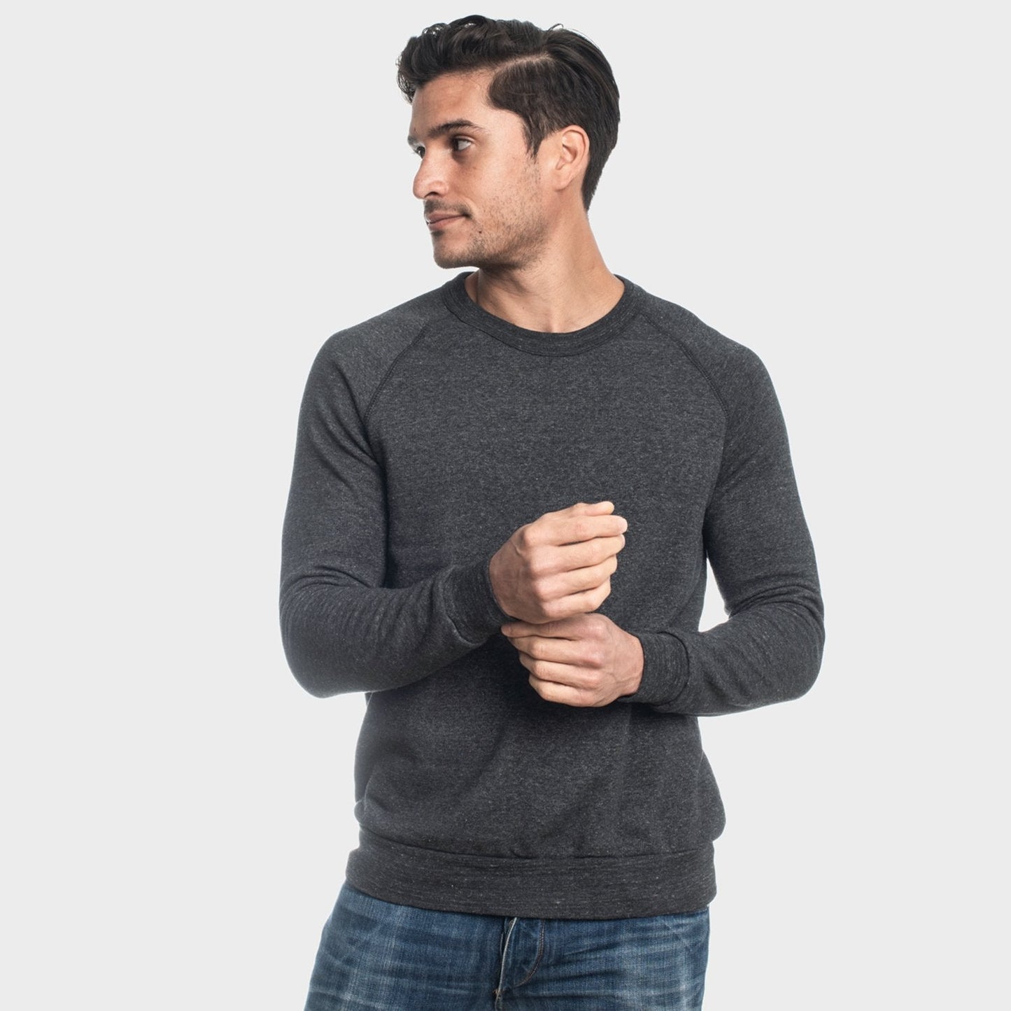 Charcoal Black Fleece Pull Over Sweatshirt