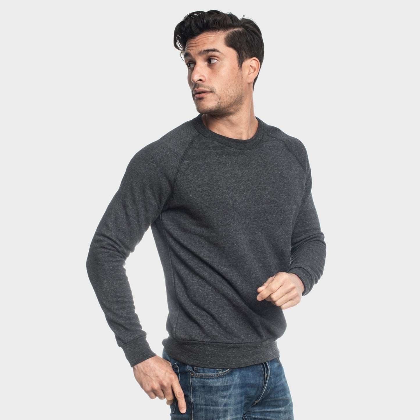 Charcoal Black Fleece Pull Over Sweatshirt