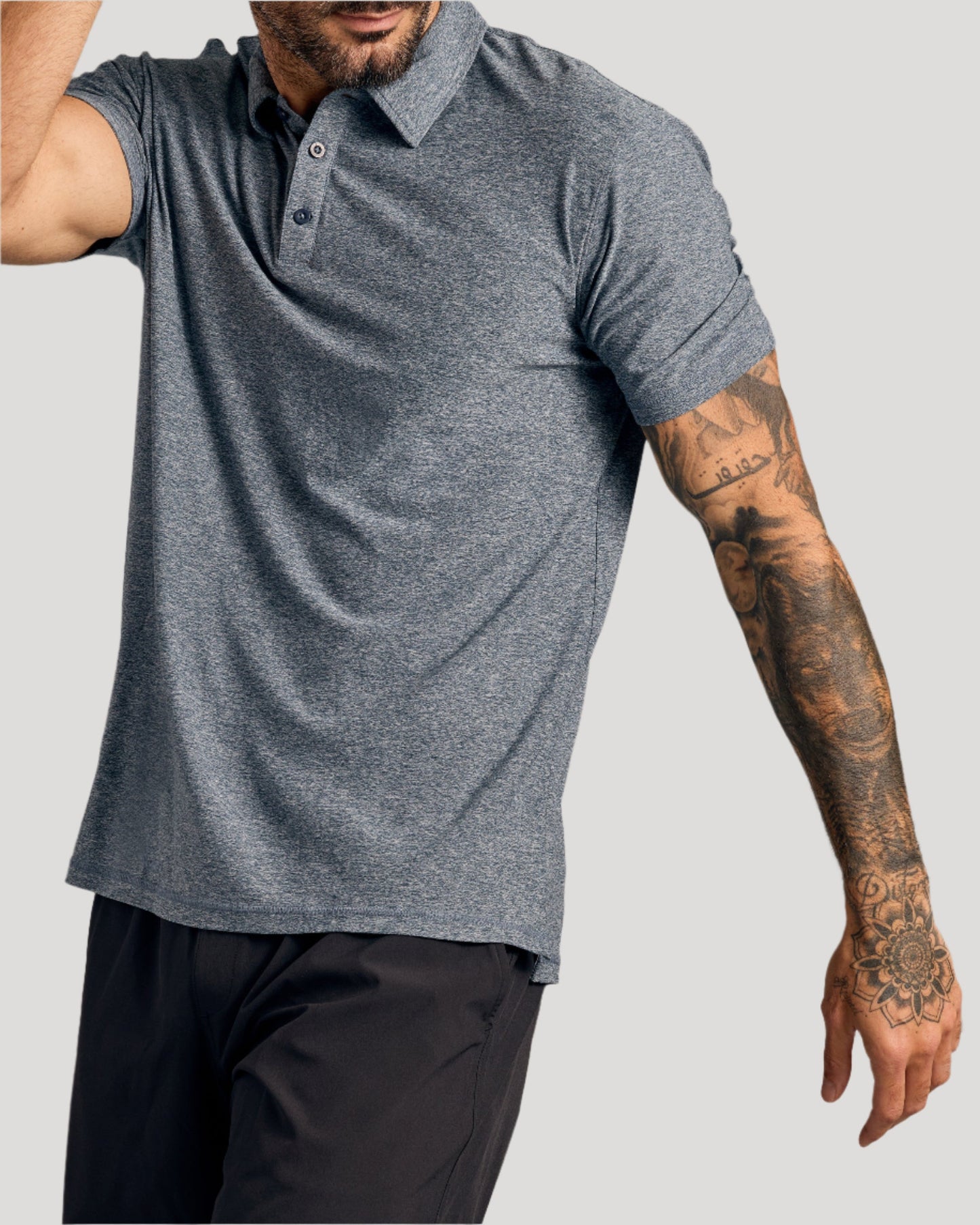 Heather Navy Active Polo 2.0