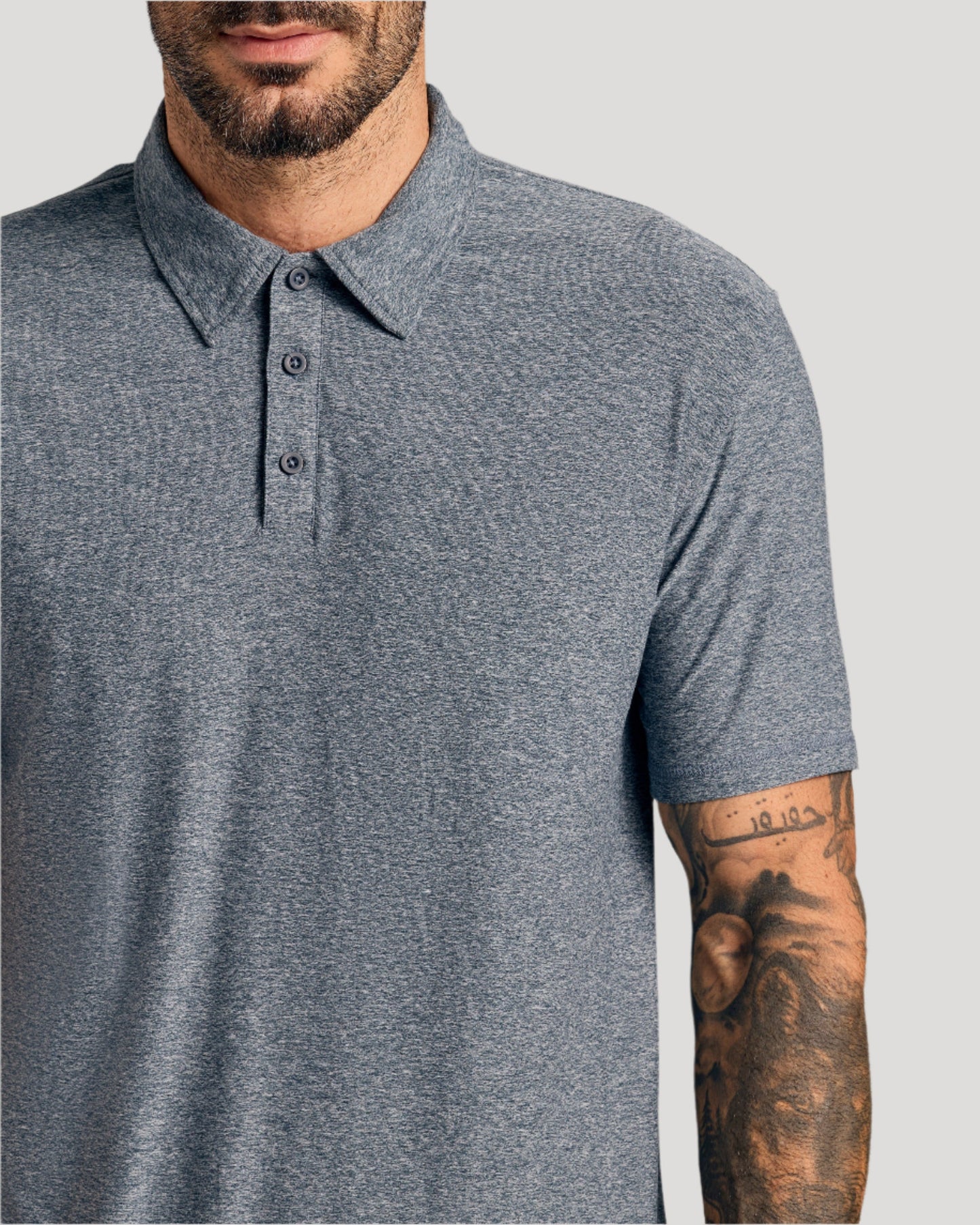 Heather Navy Active Polo 2.0