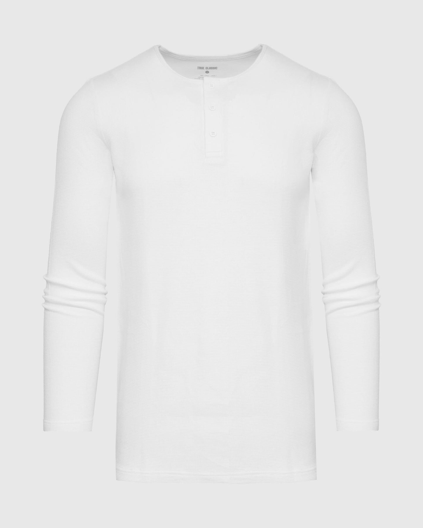 White Tall Waffle Long Sleeve Henley