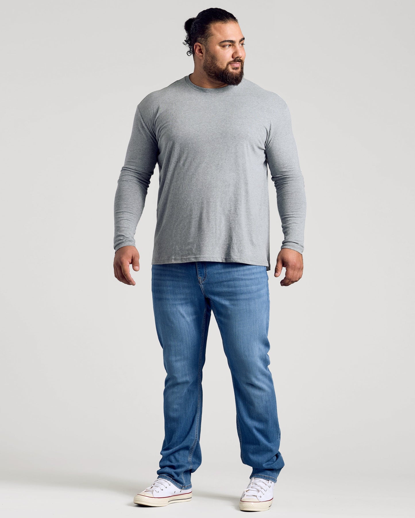Heather Gray Classic Long Sleeve Crew Neck