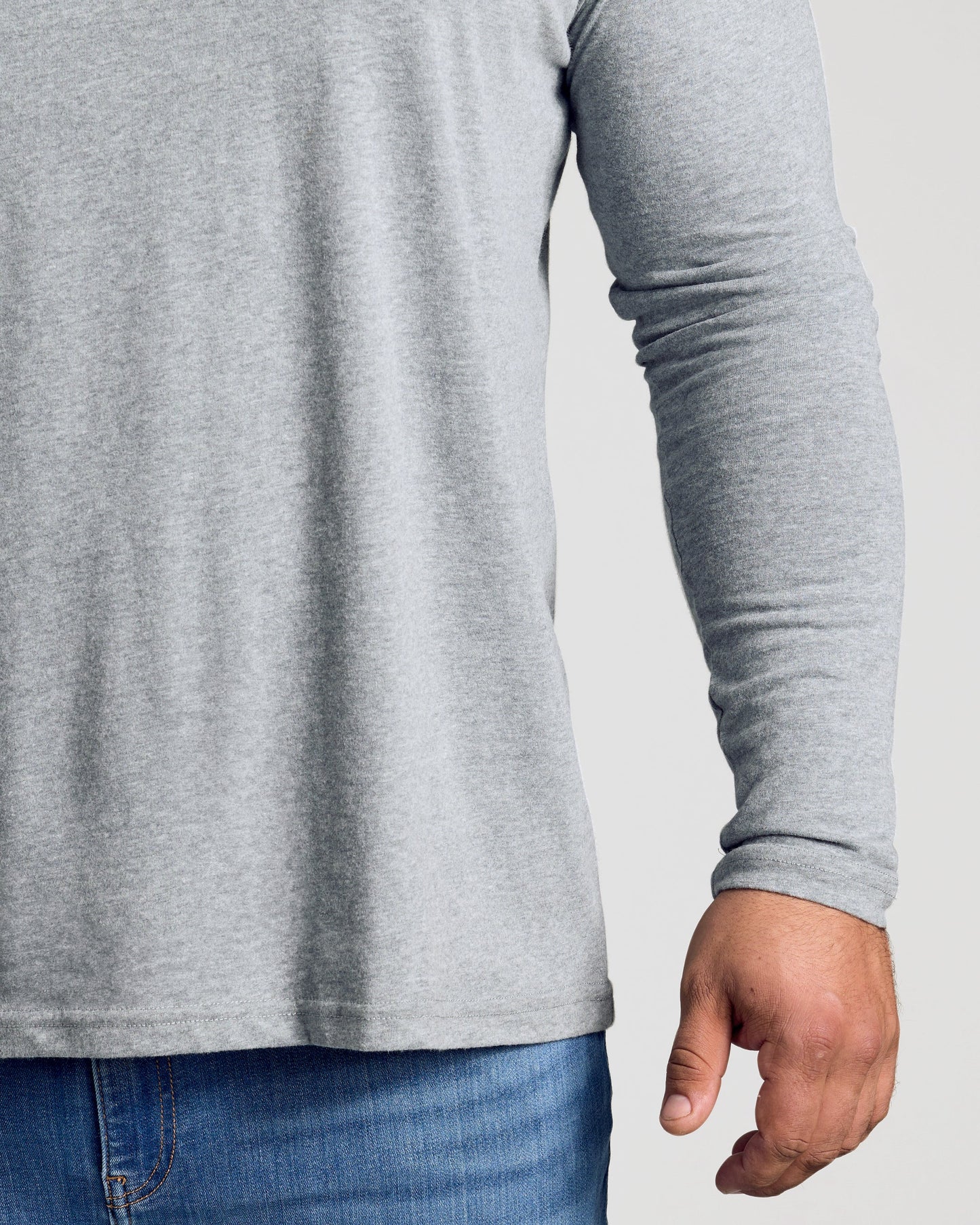 Heather Gray Classic Long Sleeve Crew Neck