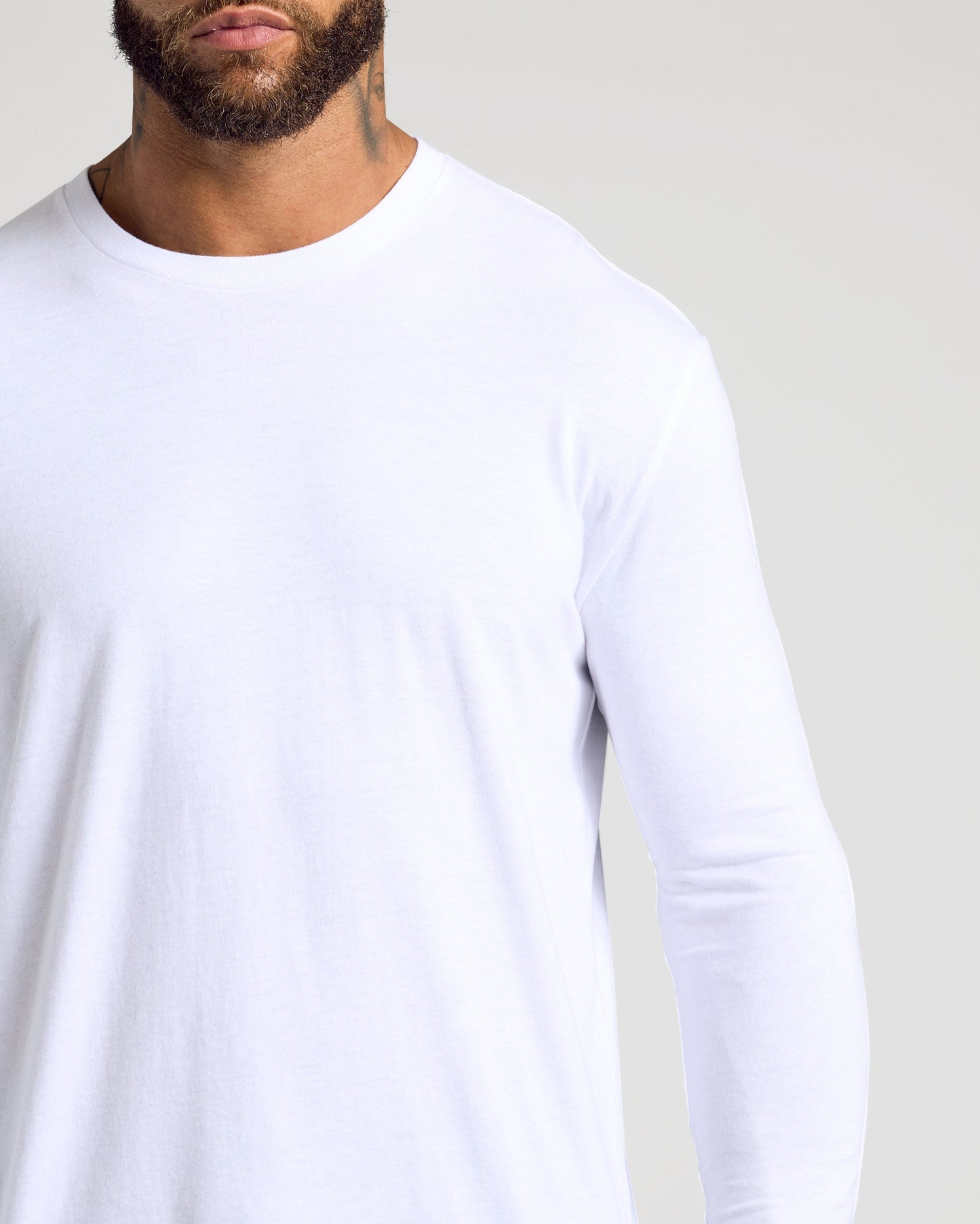 White Classic Long Sleeve Crew Neck