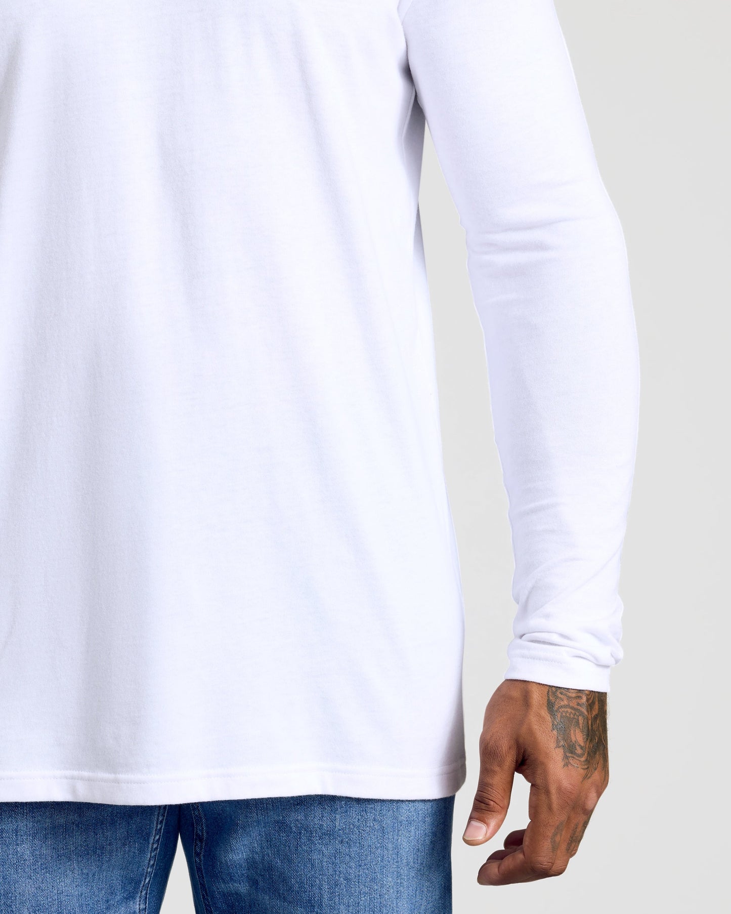 White Classic Long Sleeve Crew Neck