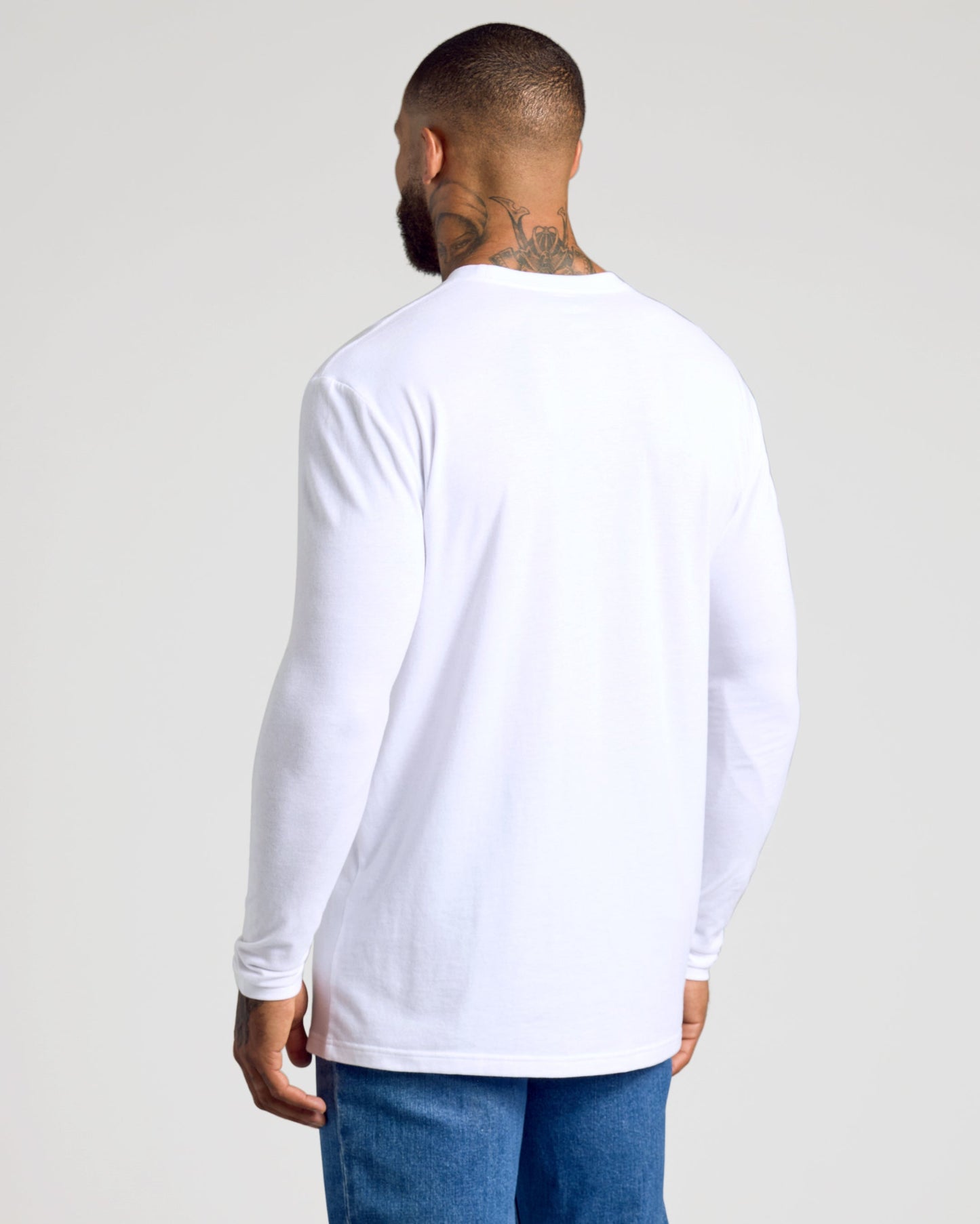 White Classic Long Sleeve Crew Neck