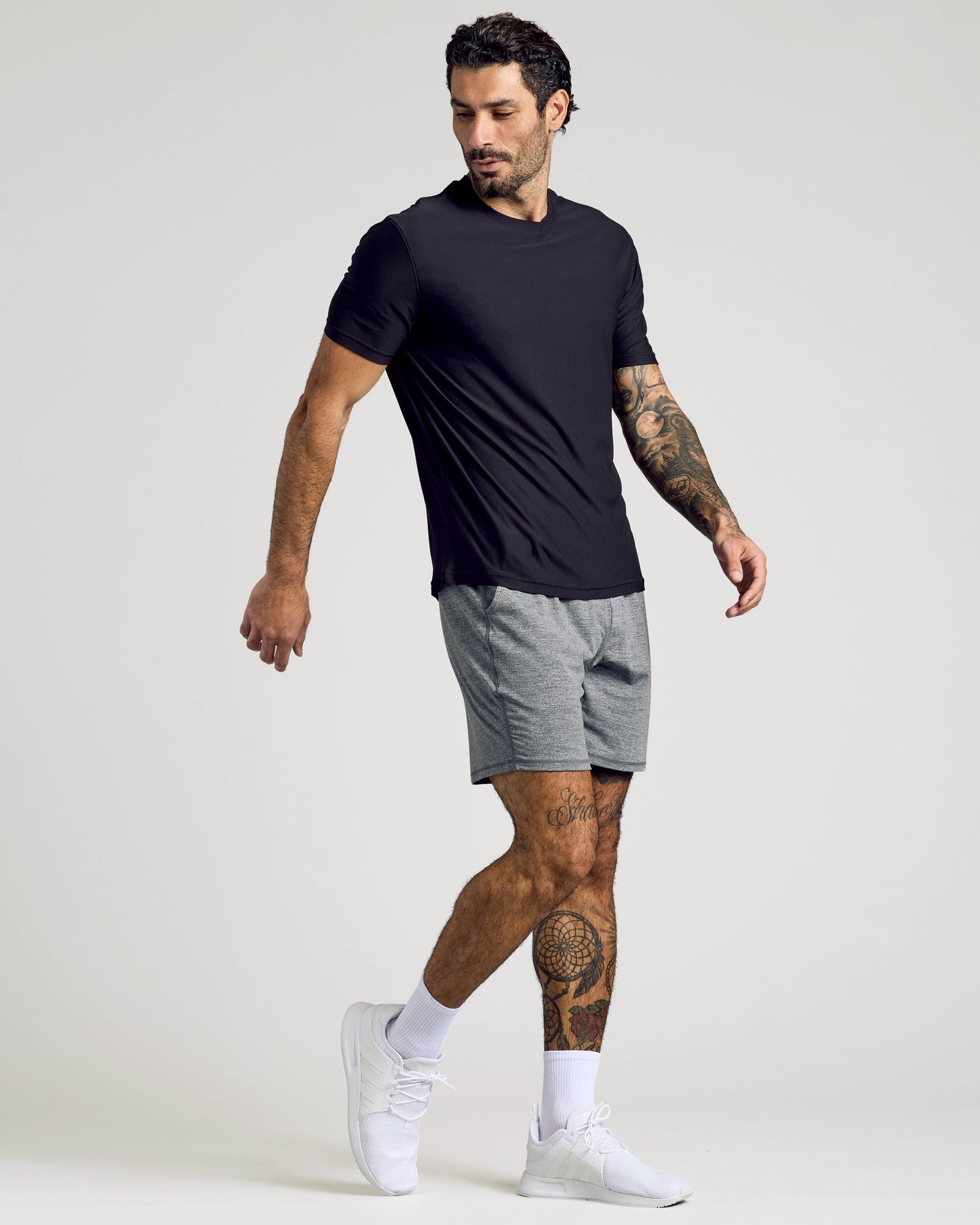Black Active Crew Neck Tee