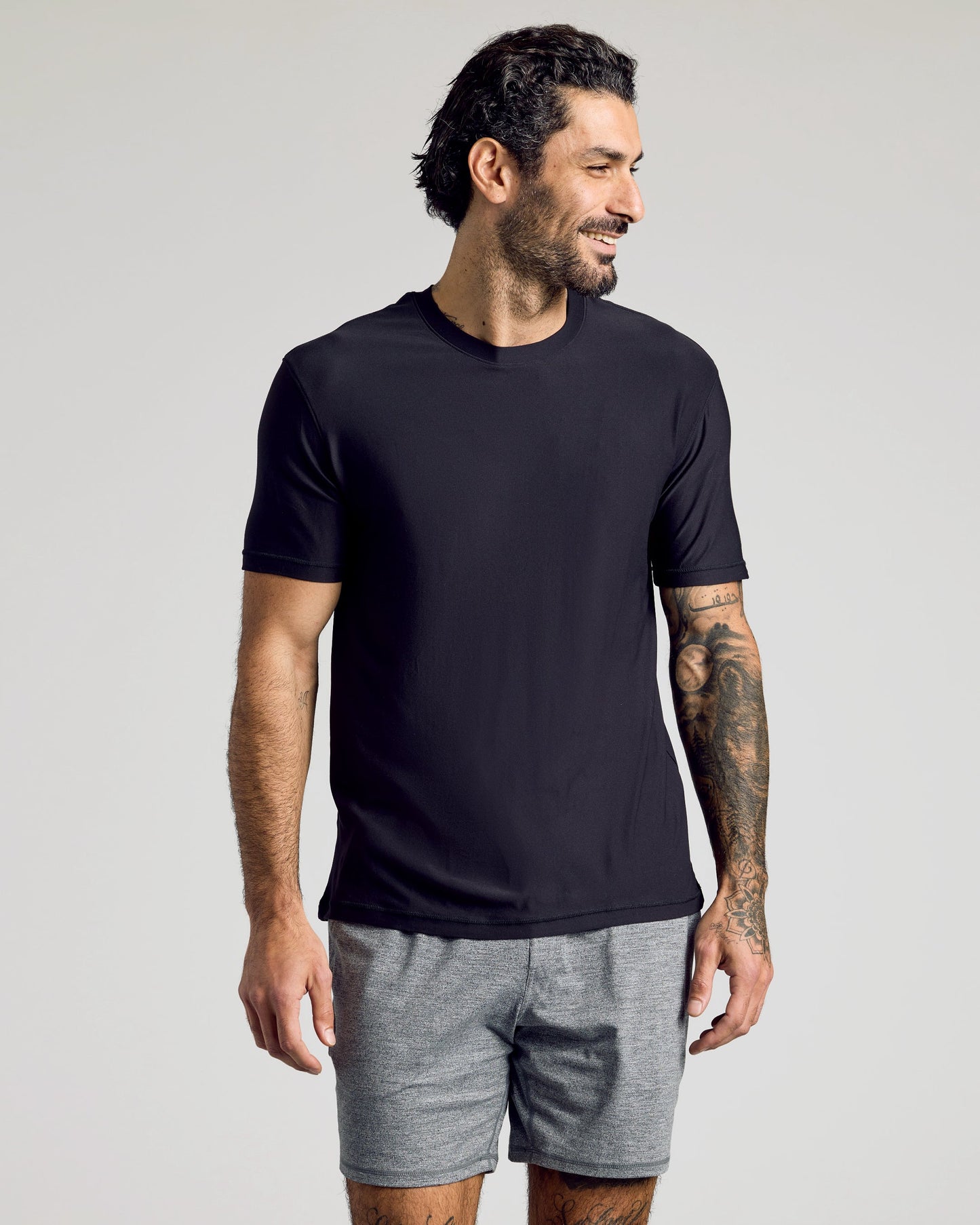Black Active Crew Neck Tee