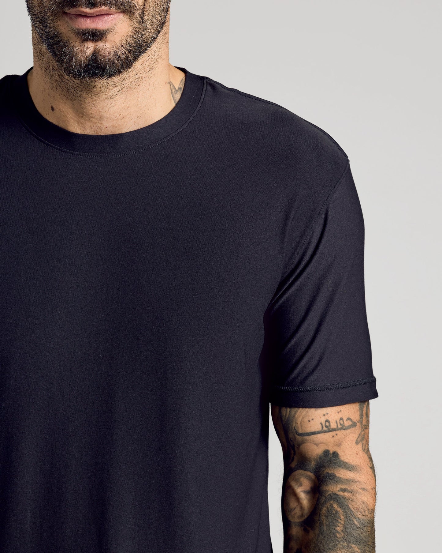 Black Active Crew Neck Tee