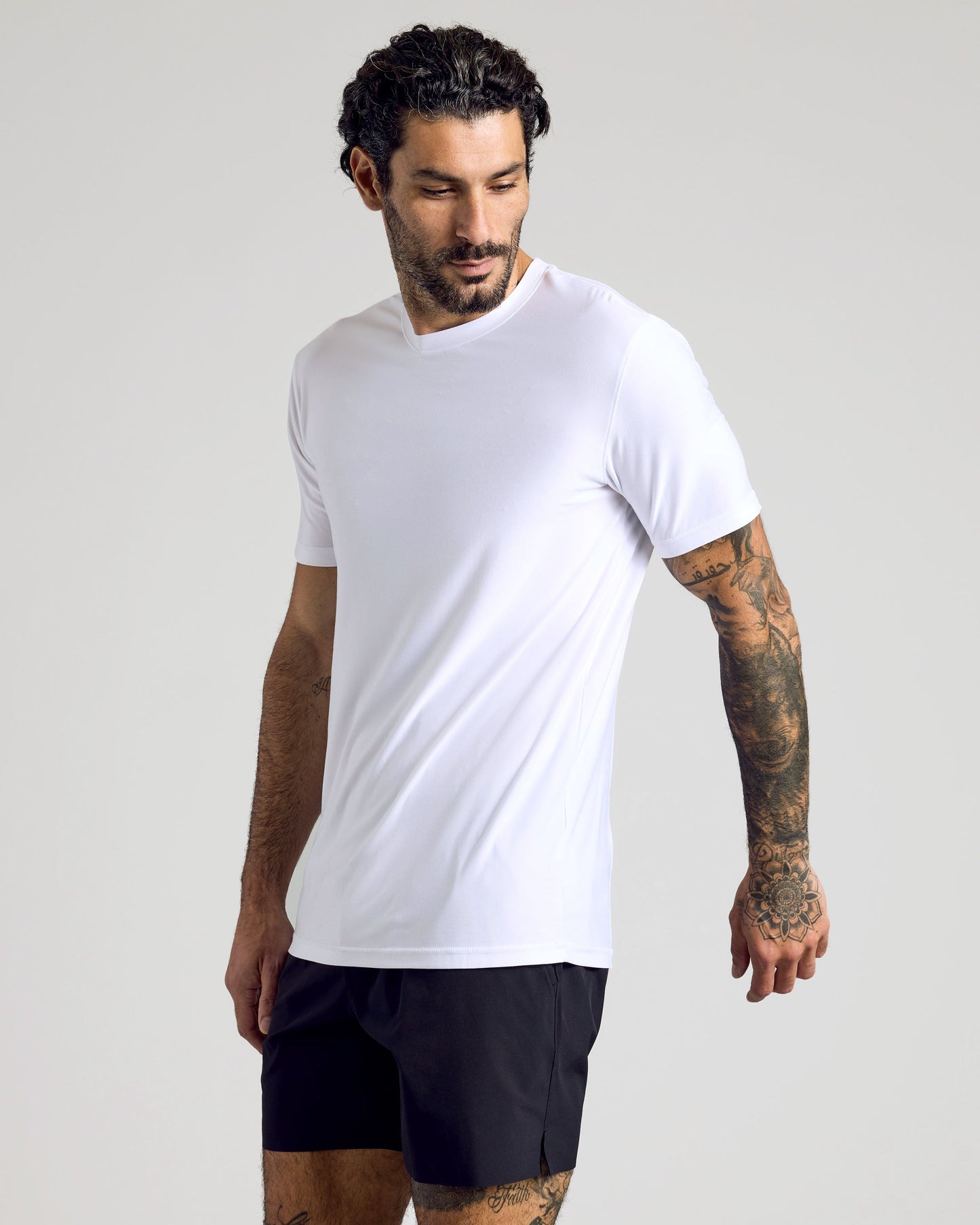 White Active Crew Neck Tee