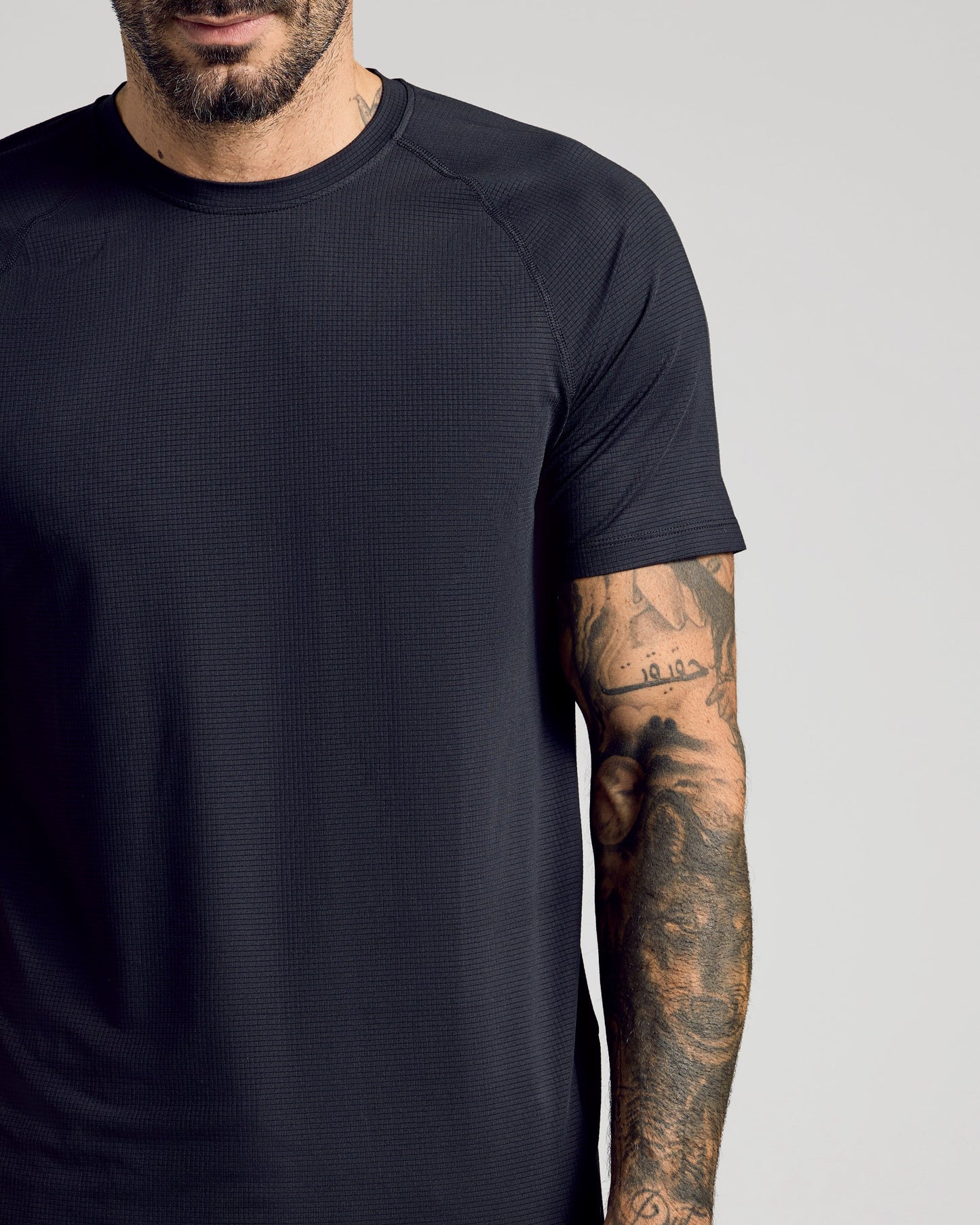 Black Active Mesh Crew