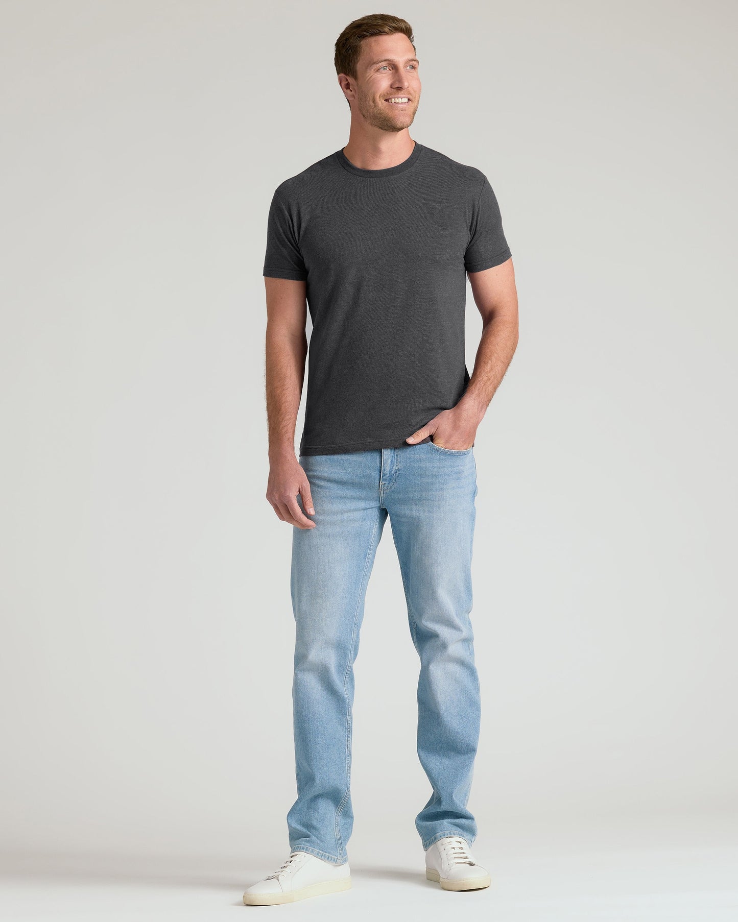 Charcoal Heather Gray Classic Crew Neck