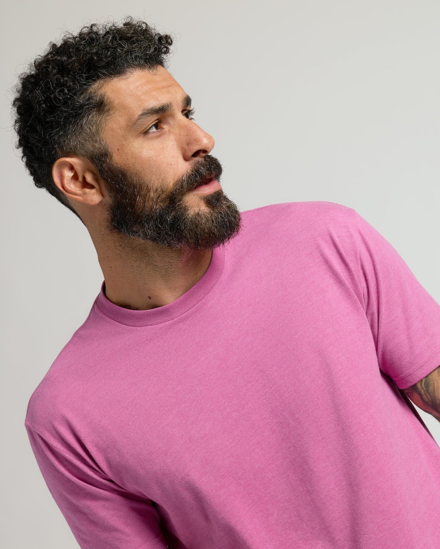 Heather Magenta Classic Crew Neck
