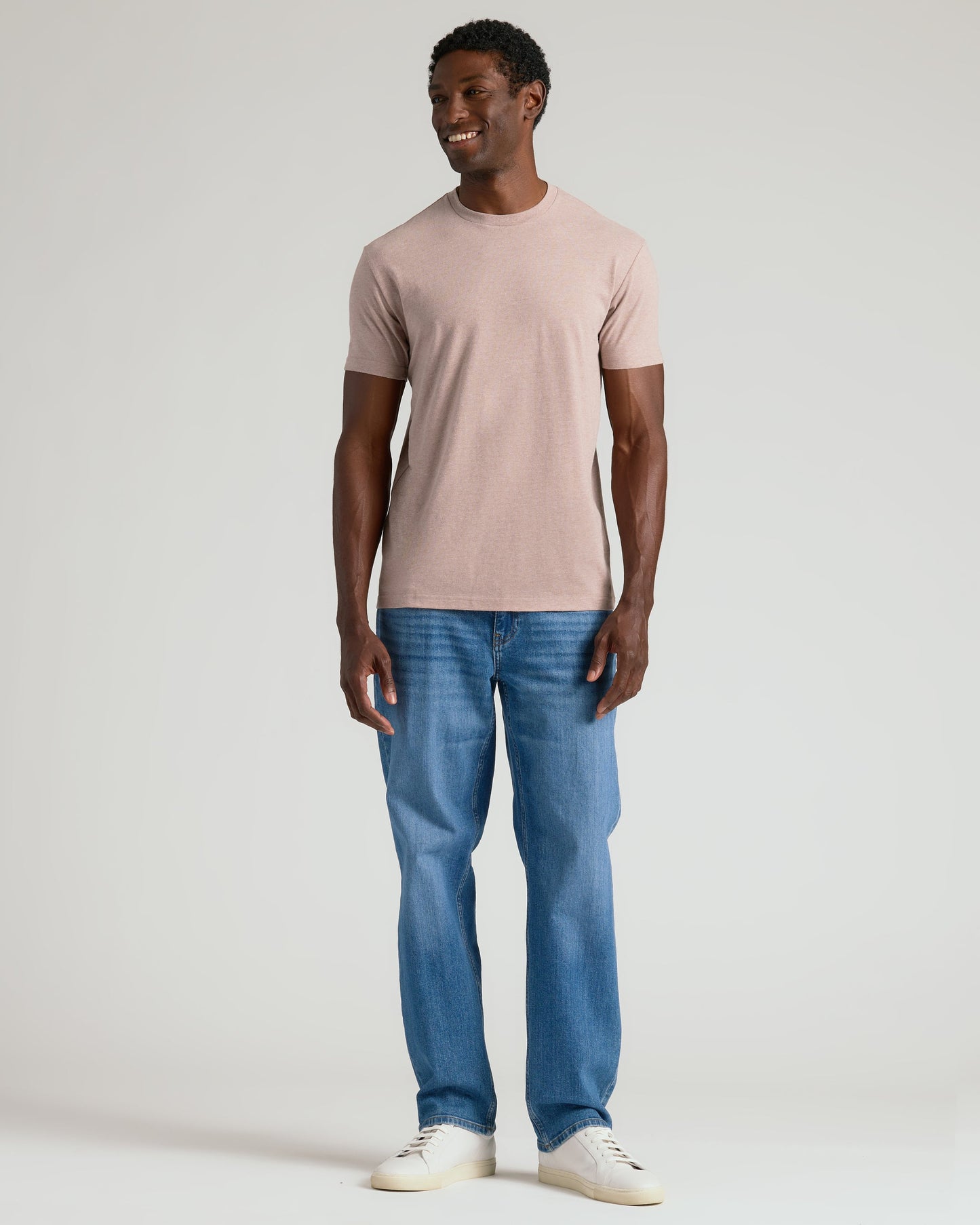 Light Heather Slate Mauve Classic Crew Neck