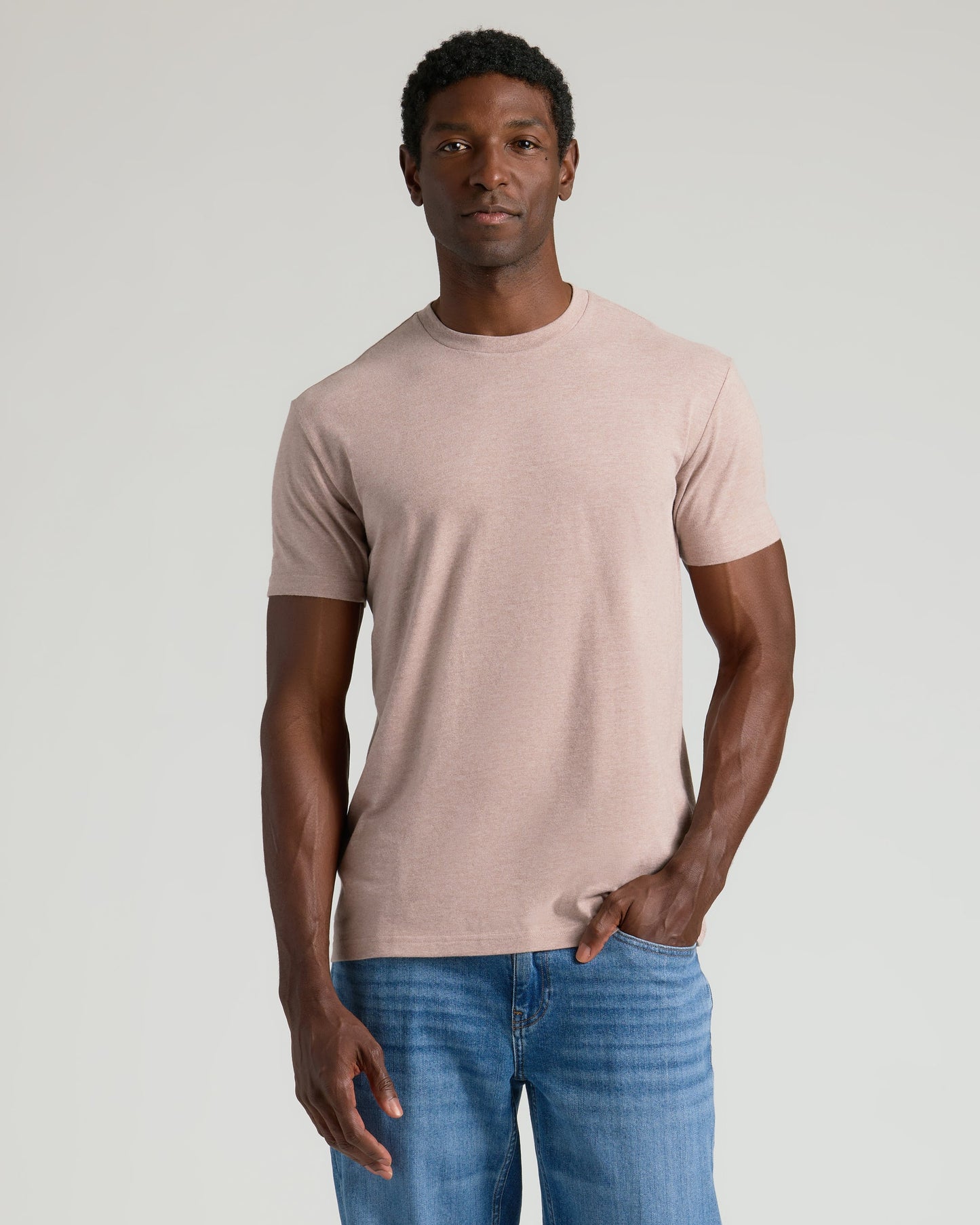 Light Heather Slate Mauve Classic Crew Neck