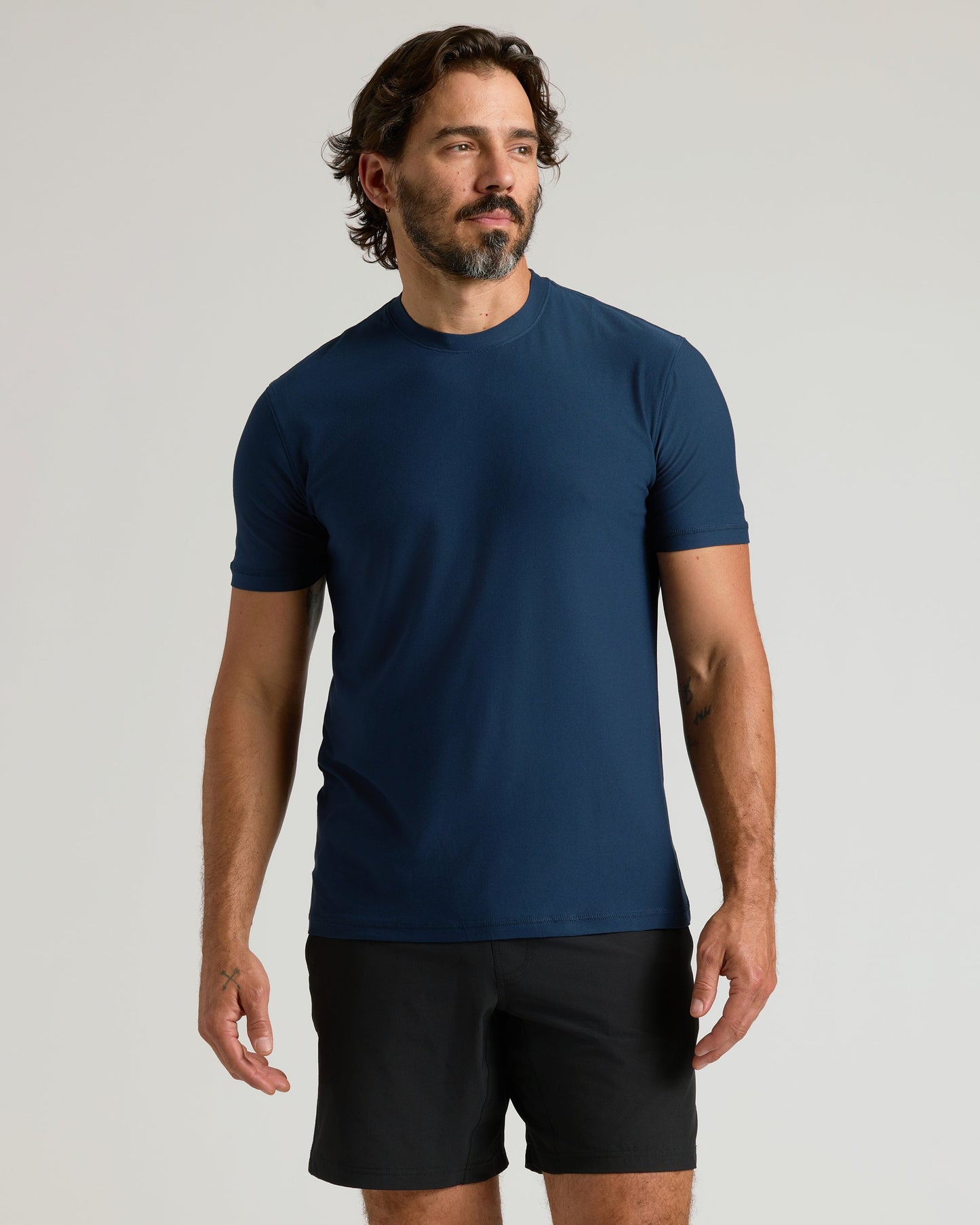 Navy Active Crew Neck Tee