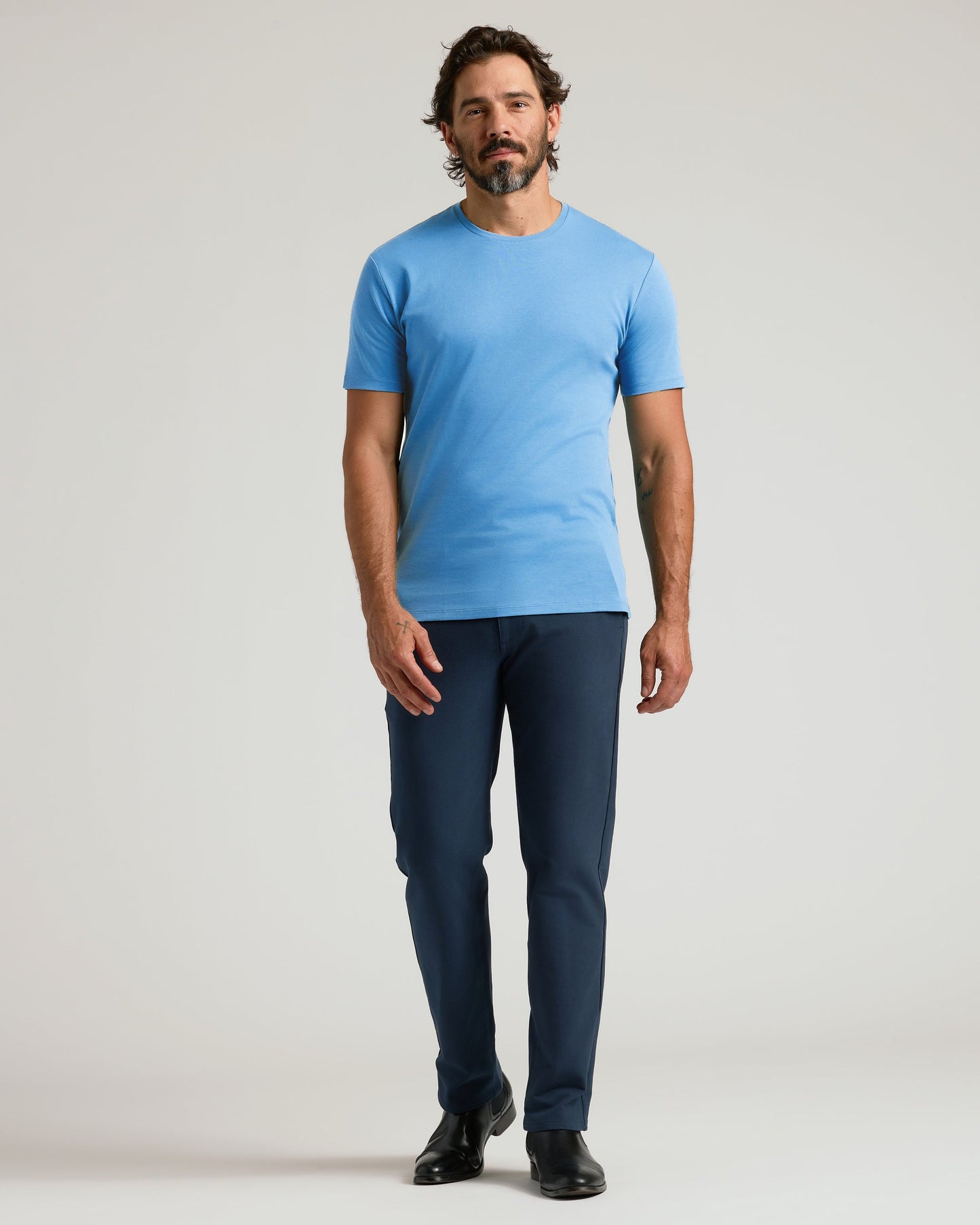 Cerulean Pima Crew Neck