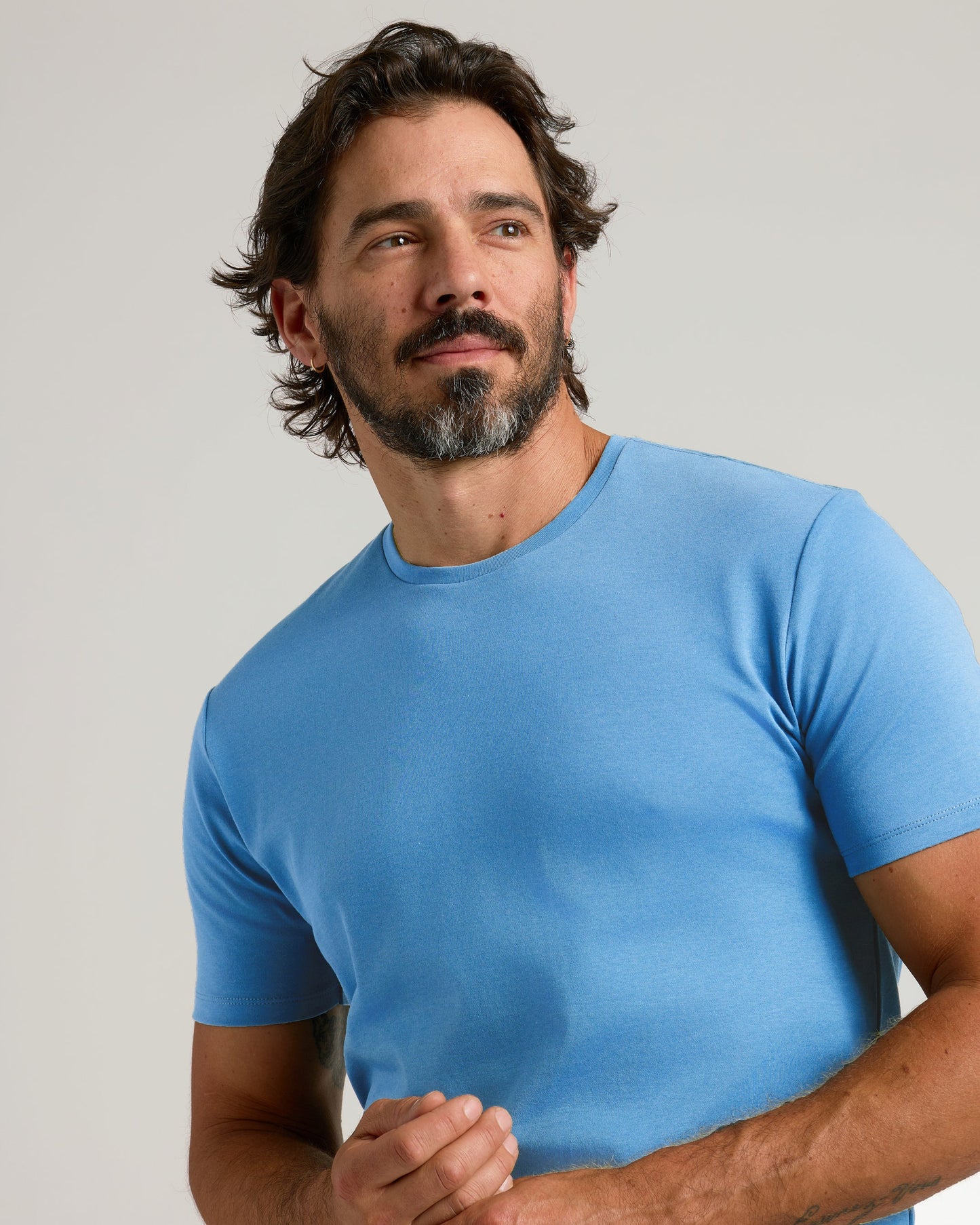 Cerulean Pima Crew Neck