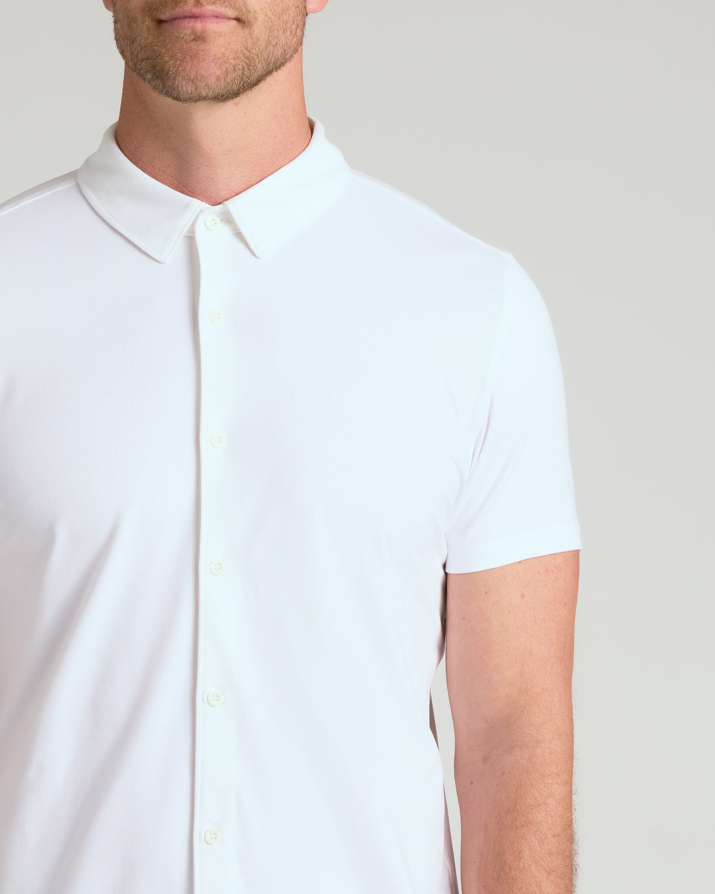 White Short Sleeve Comfort Knit Shirt