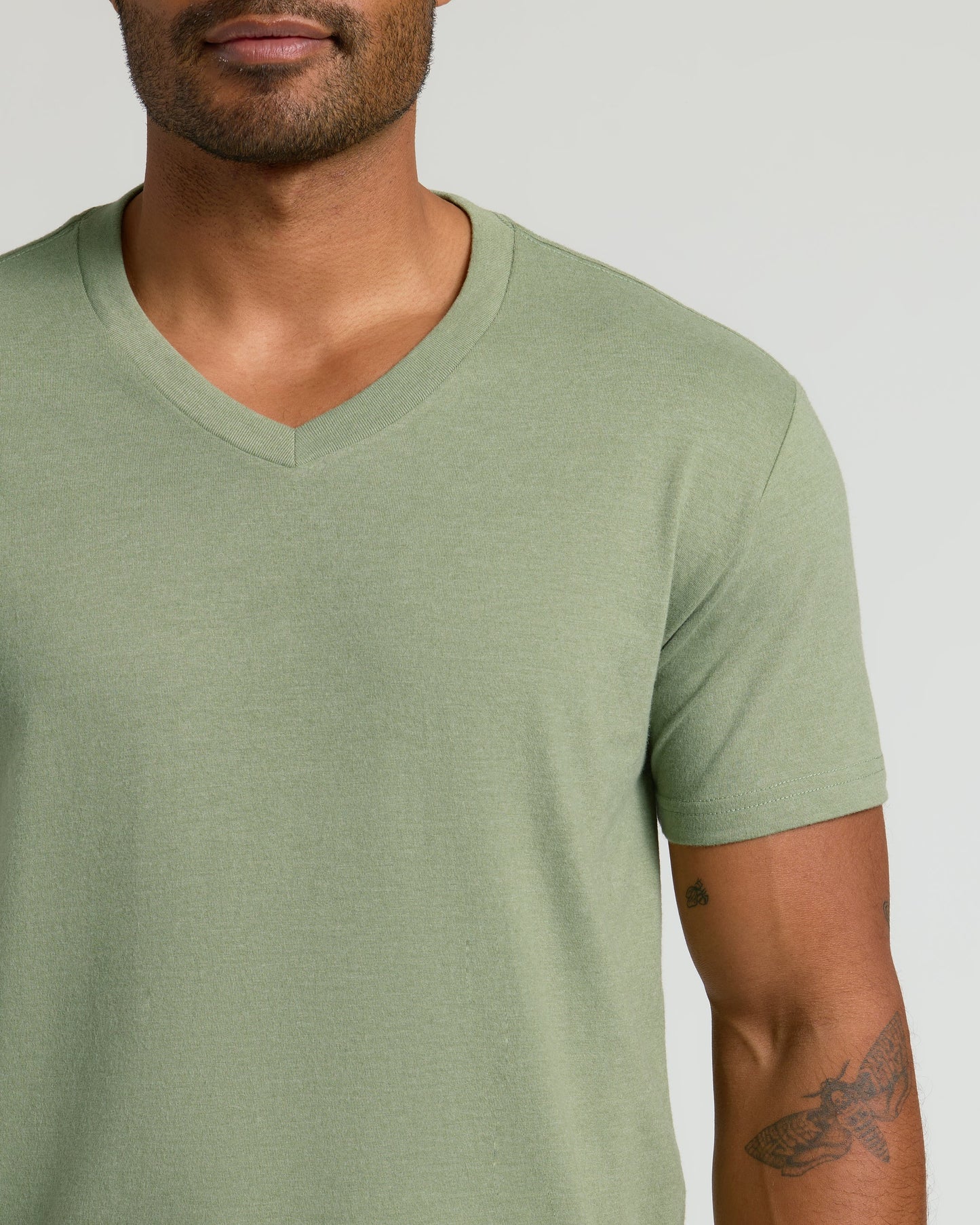 Dark Heather Bay Green Classic V-Neck